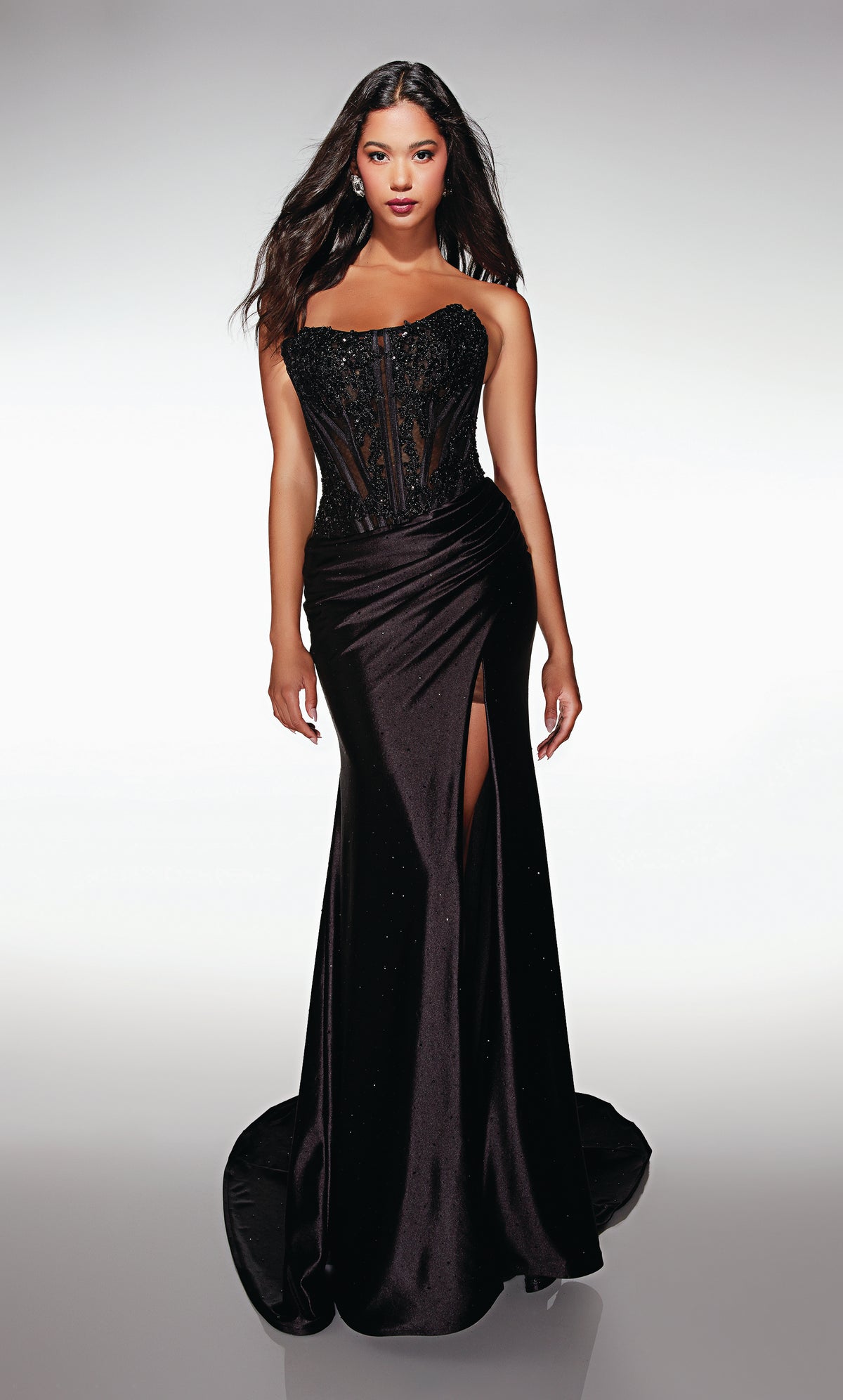 ALYCE Paris 62011 Alyce Long Scooped Neckline 80s Inspired Straight Dress