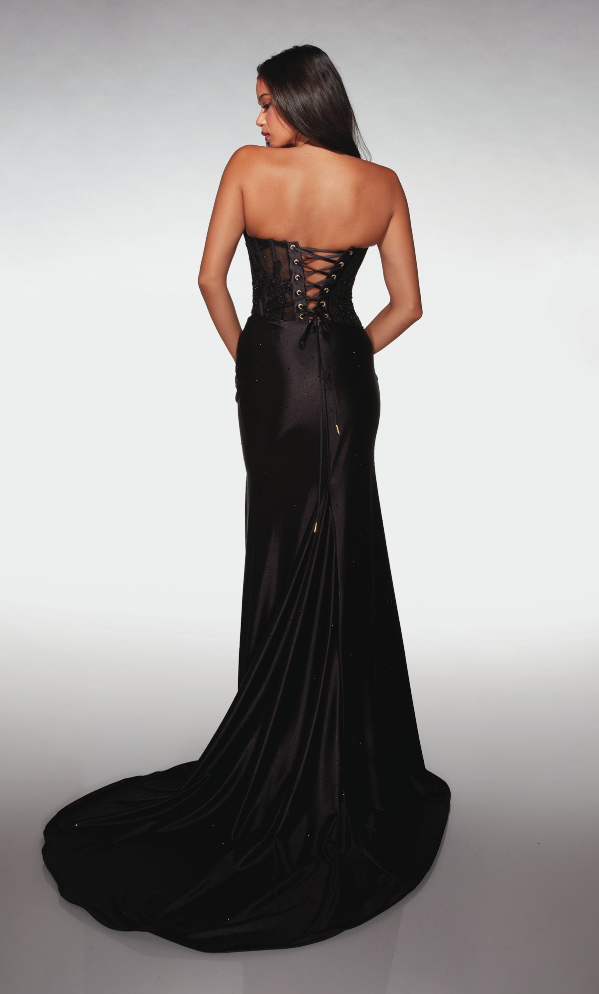ALYCE Paris 62011 Alyce Long Scooped Neckline 80s Inspired Straight Dress