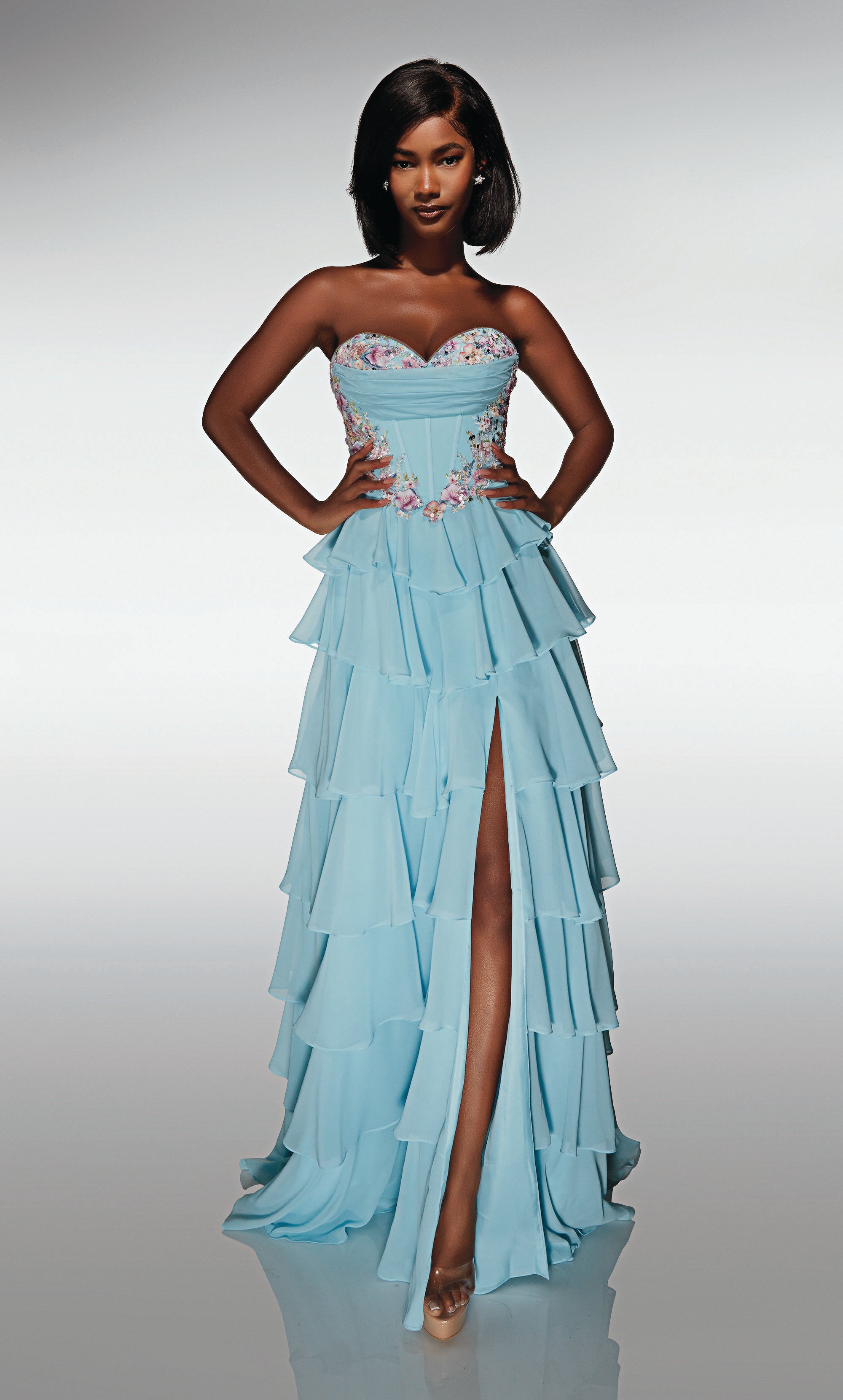 ALYCE Paris 62013 Alyce Long Sweetheart Neckline Ruffles A Line Dress - Alyce Paris ALYCE Paris 62013 Alyce Long Sweetheart Neckline Ruffles A Line Dress - Alyce Paris