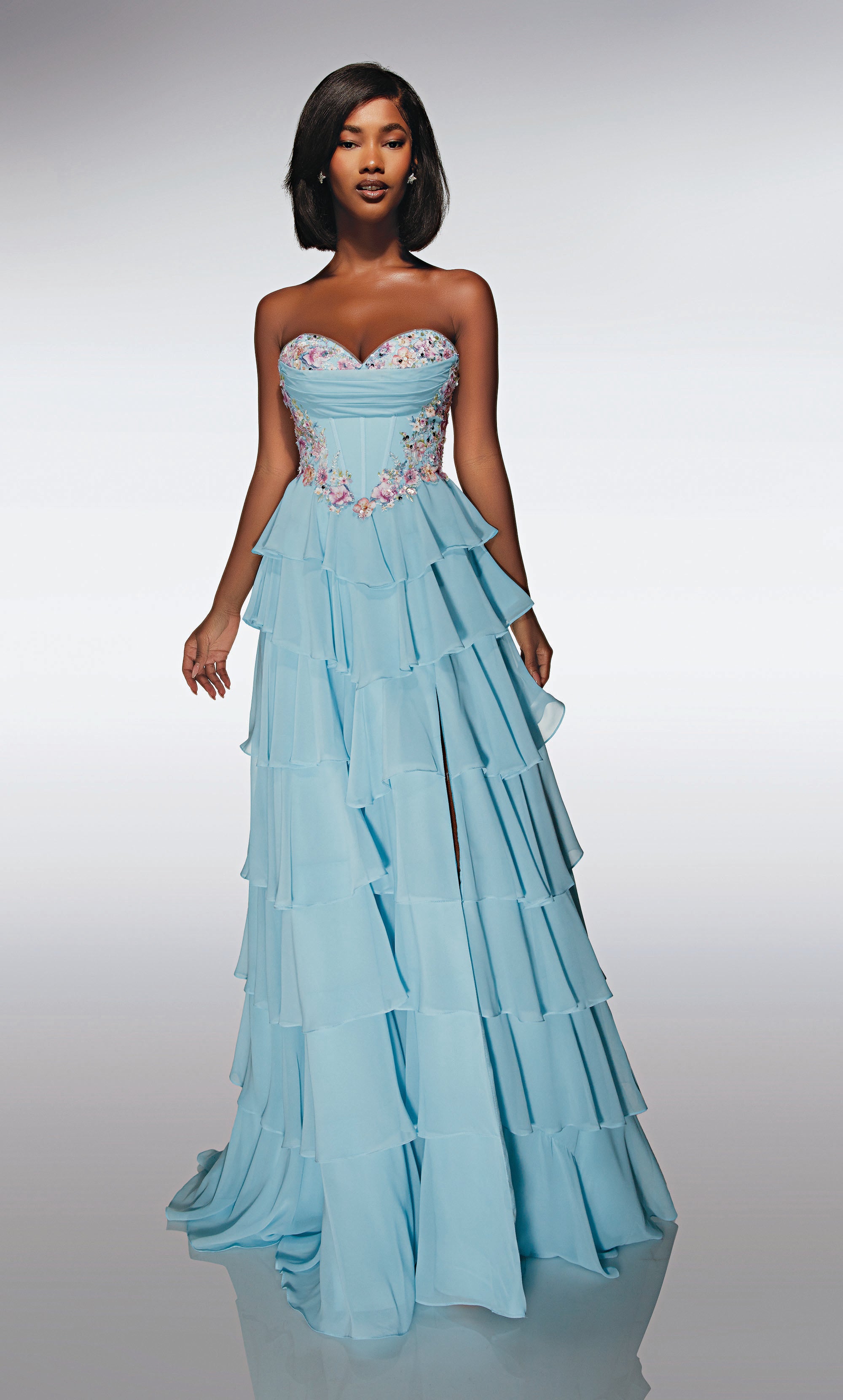 ALYCE Paris 62013 Alyce Long Sweetheart Neckline Ruffles A Line Dress | ALYCE Paris ALYCE Paris 62013 Alyce Long Sweetheart Neckline Ruffles A Line Dress | ALYCE Paris