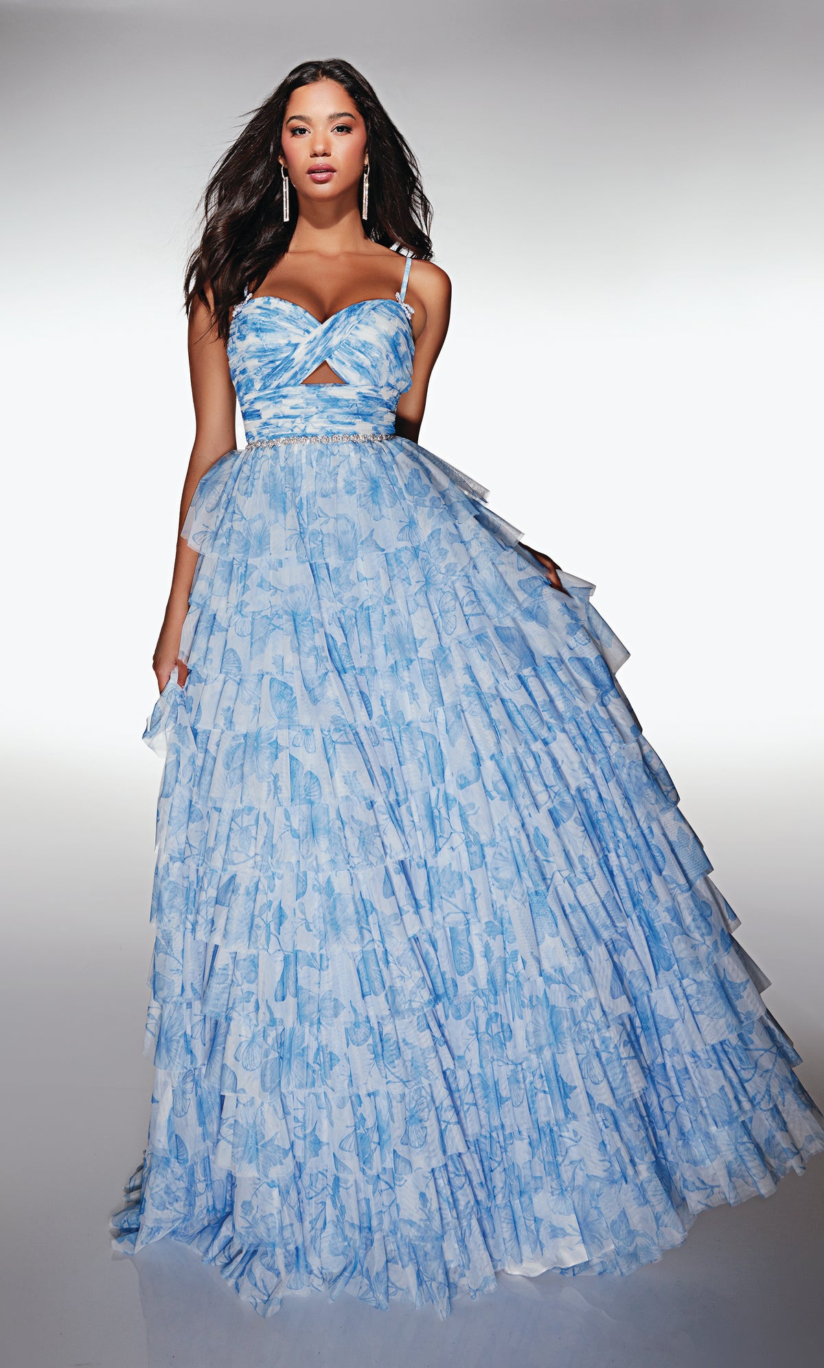 ALYCE Paris 62018 Alyce Long Sweetheart Neckline Ruffles A Line Dress