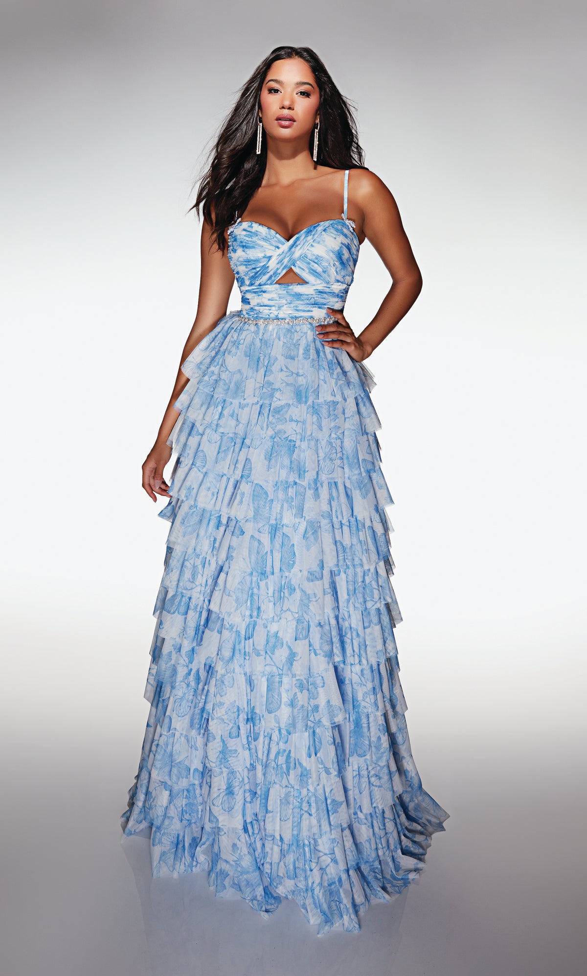 ALYCE Paris 62018 Alyce Long Sweetheart Neckline Ruffles A Line Dress