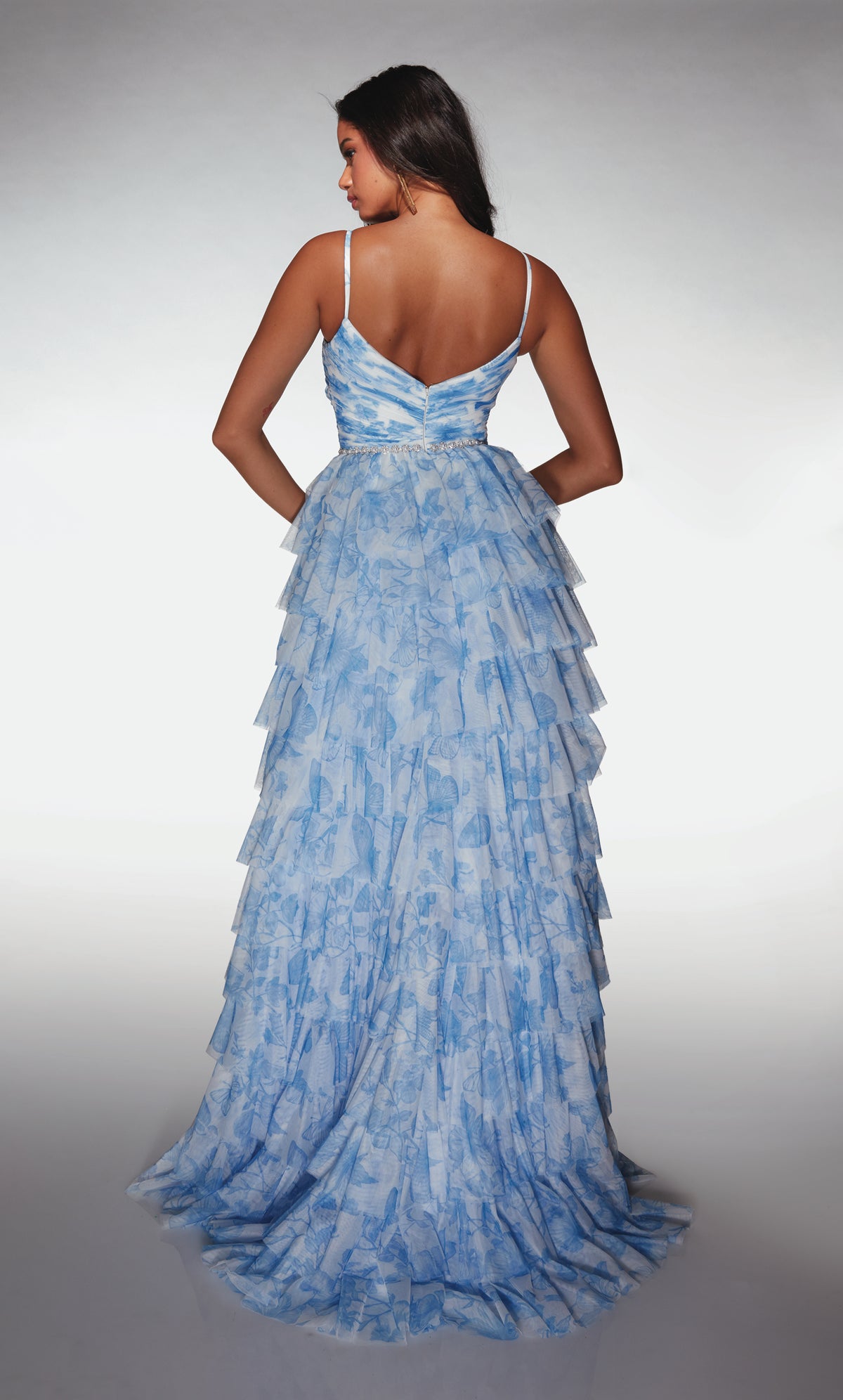 ALYCE Paris 62018 Alyce Long Sweetheart Neckline Ruffles A Line Dress