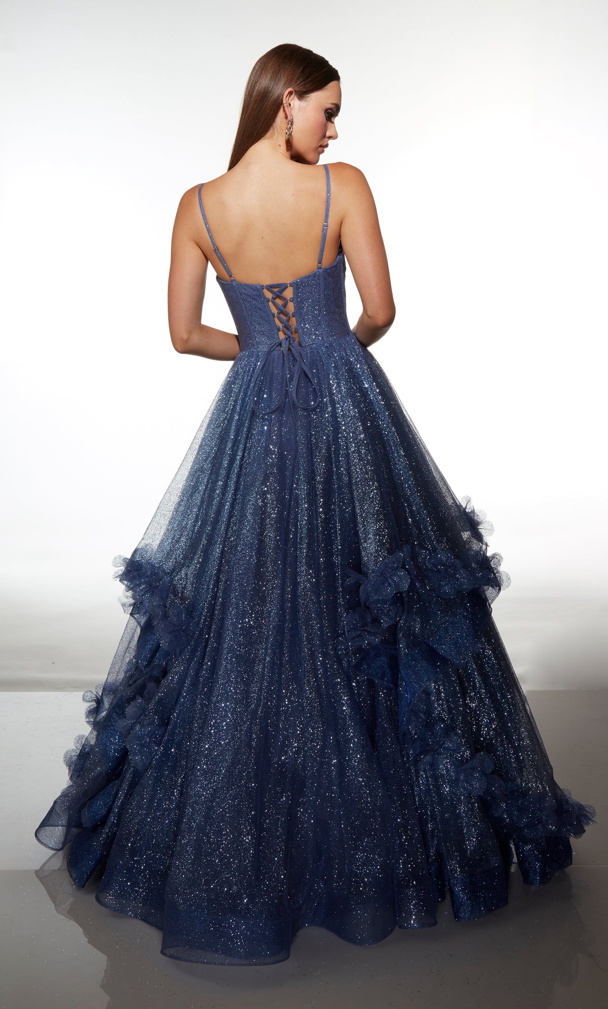 ALYCE Paris 62032 Alyce Long Cat-eye Neckline Waterfall Ballgown Dress
