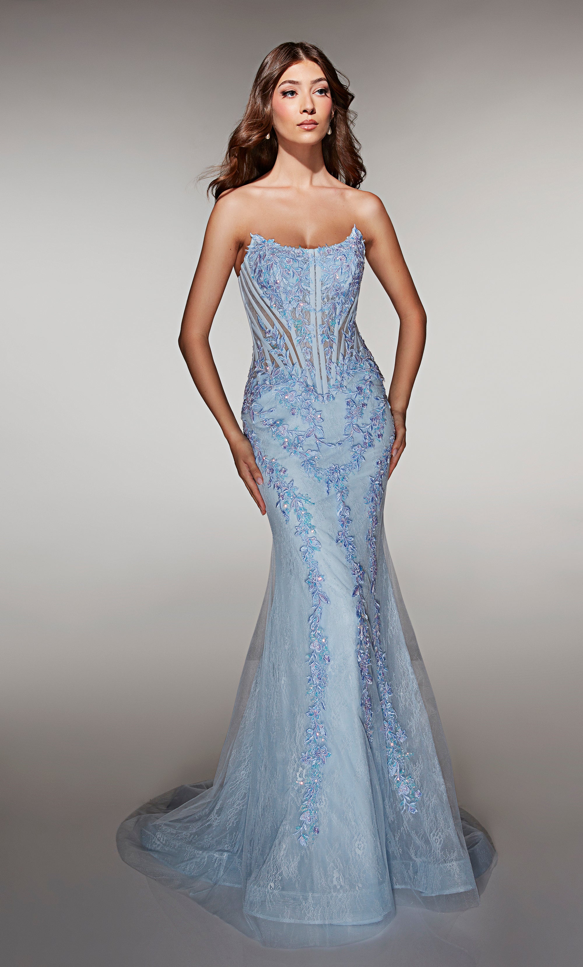 ALYCE Paris 62036 Alyce Long Scoop Neckline Corset Mermaid Dress