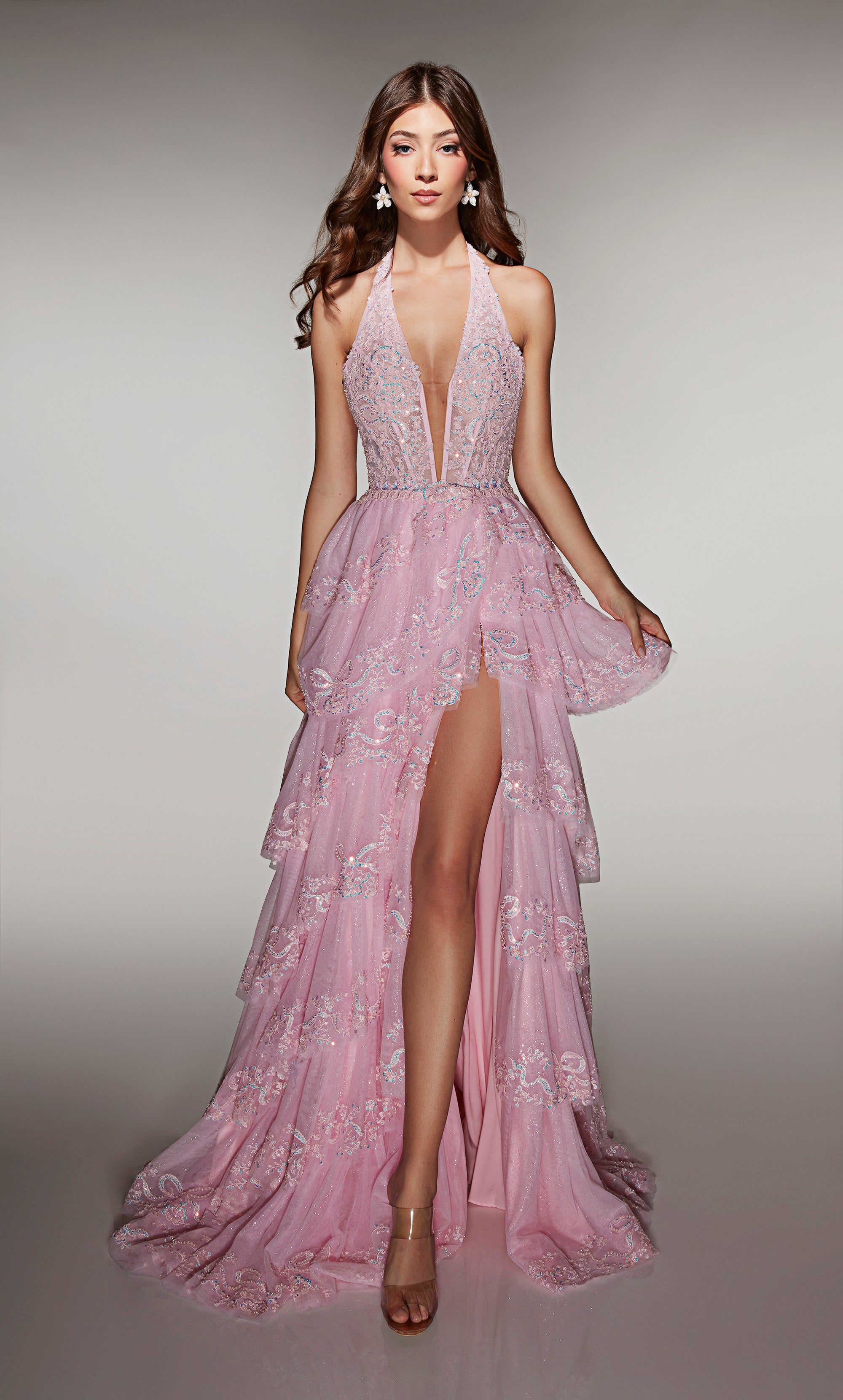 ALYCE Paris 62037 Alyce Long Halter Neckline Embellished A Line Dress | ALYCE Paris ALYCE Paris 62037 Alyce Long Halter Neckline Embellished A Line Dress | ALYCE Paris