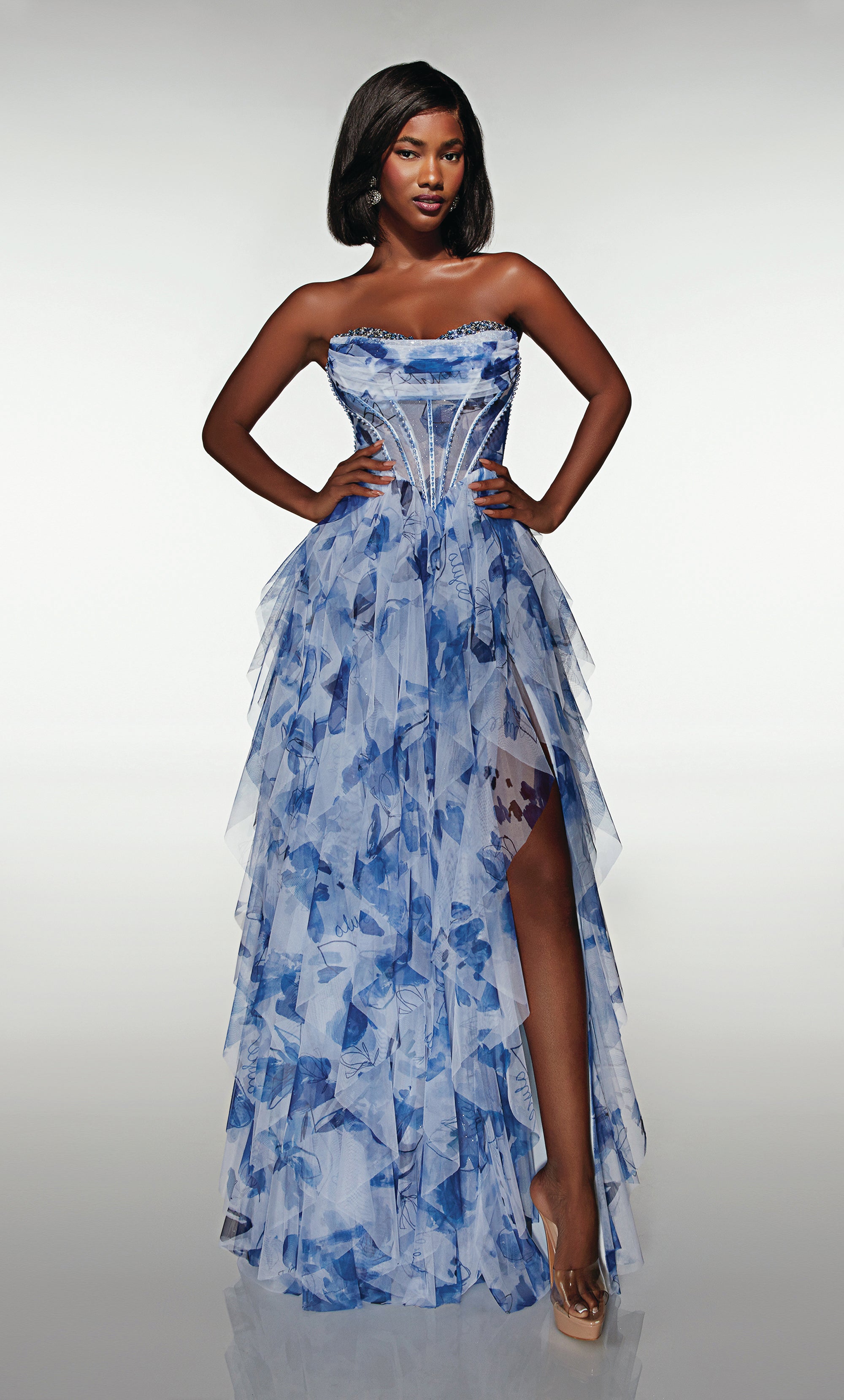 ALYCE Paris 62041 Alyce Long Sweetheart Neckline Ruffles A Line Dress