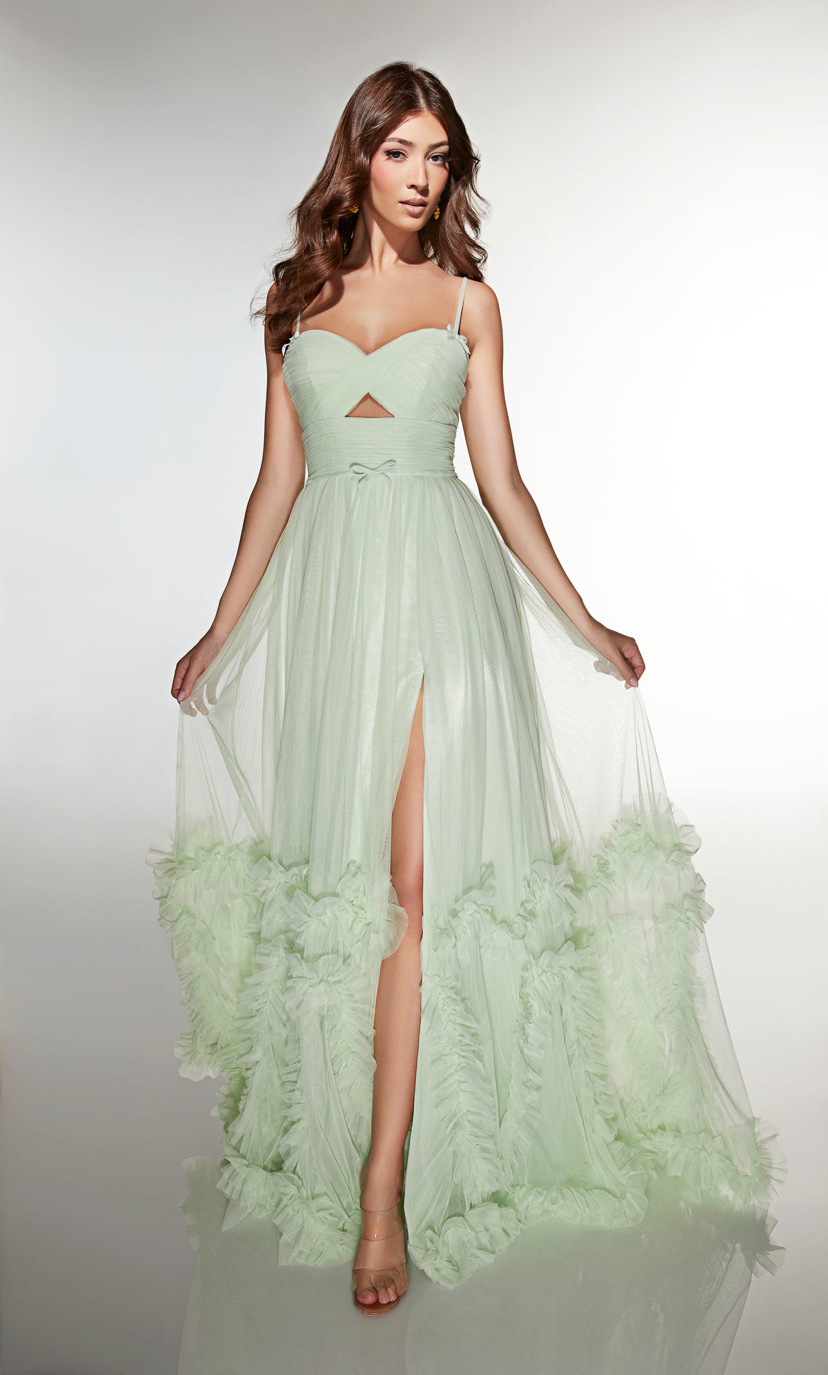 ALYCE Paris 62043 Alyce Long Sweetheart Neckline Ruffles A Line Dress