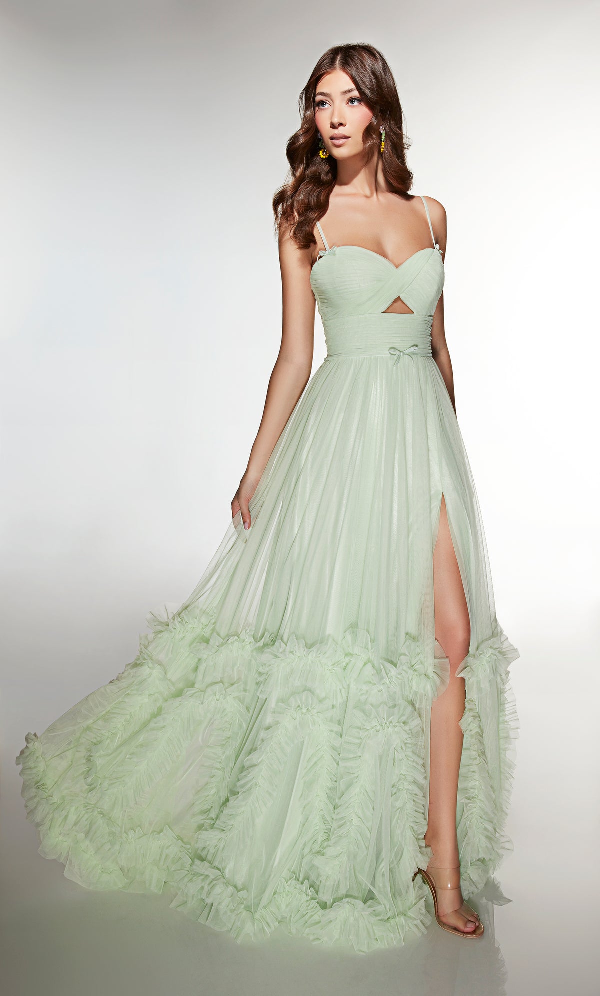ALYCE Paris 62043 Alyce Long Sweetheart Neckline Ruffles A Line Dress