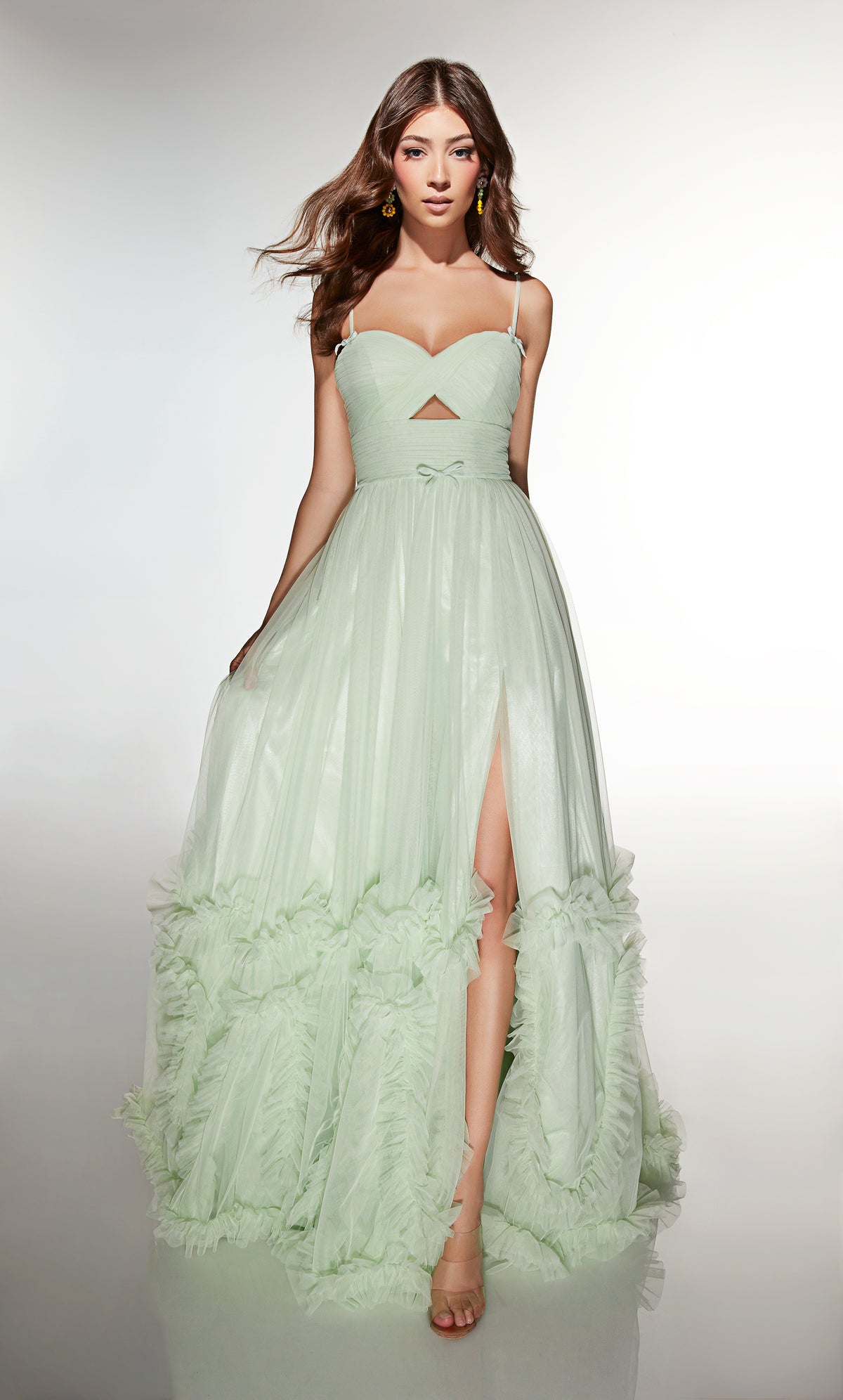 ALYCE Paris 62043 Alyce Long Sweetheart Neckline Ruffles A Line Dress