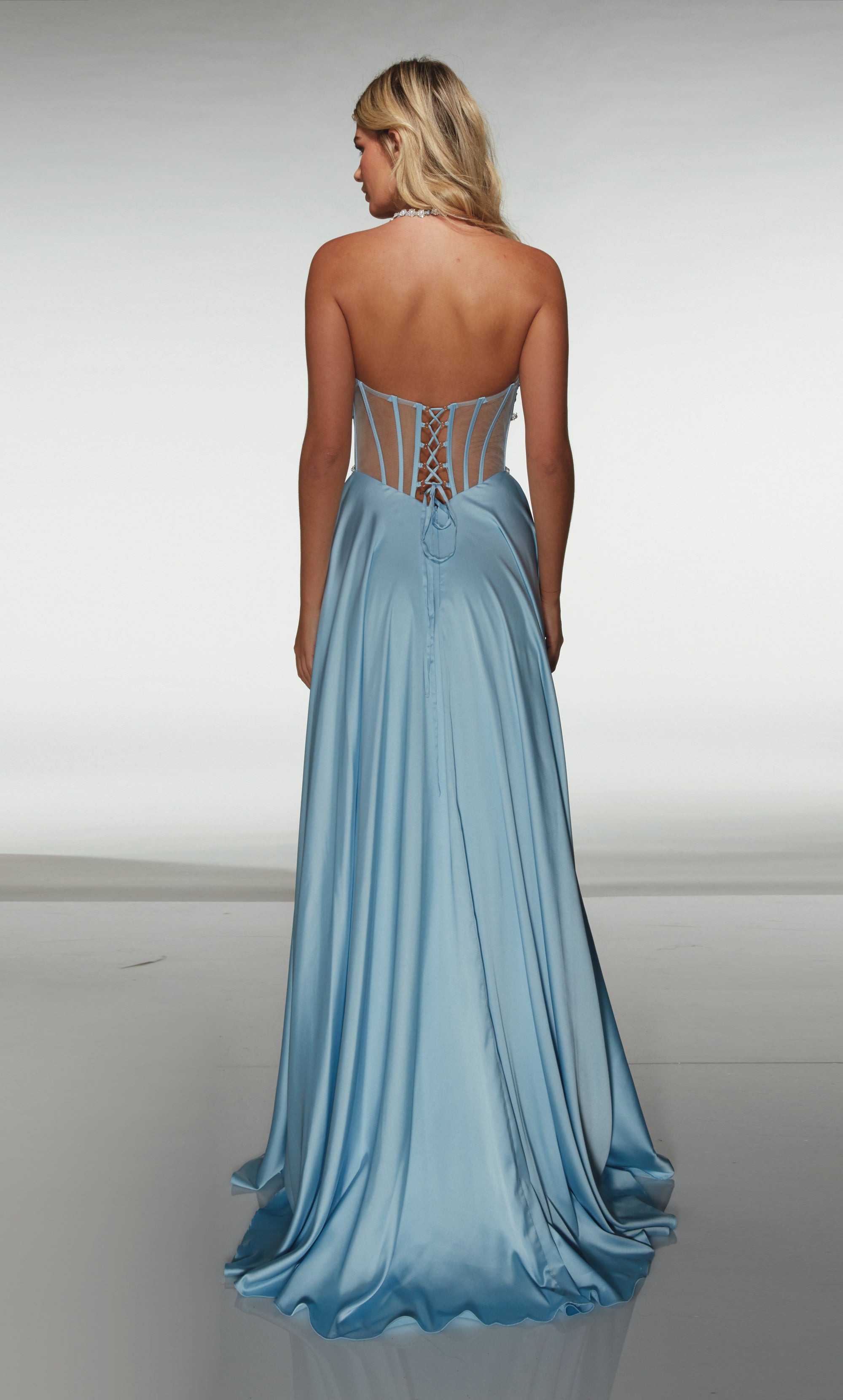 ALYCE Paris 62064 Alyce Long Halter Neckline Illusion A Line Dress | ALYCE Paris ALYCE Paris 62064 Alyce Long Halter Neckline Illusion A Line Dress | ALYCE Paris