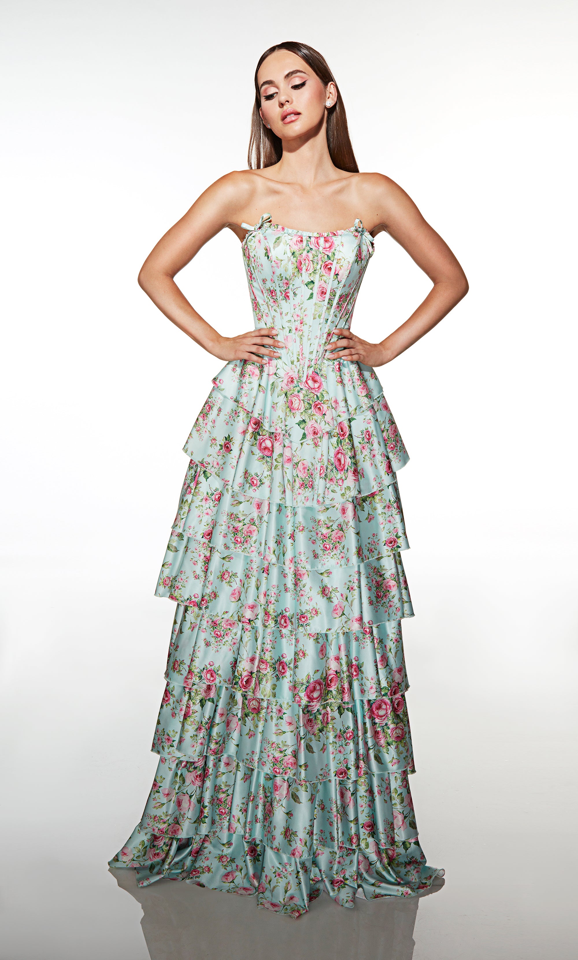 ALYCE Paris 62066 Alyce Long Scoop Neckline Ruffles A Line Dress | ALYCE  Paris