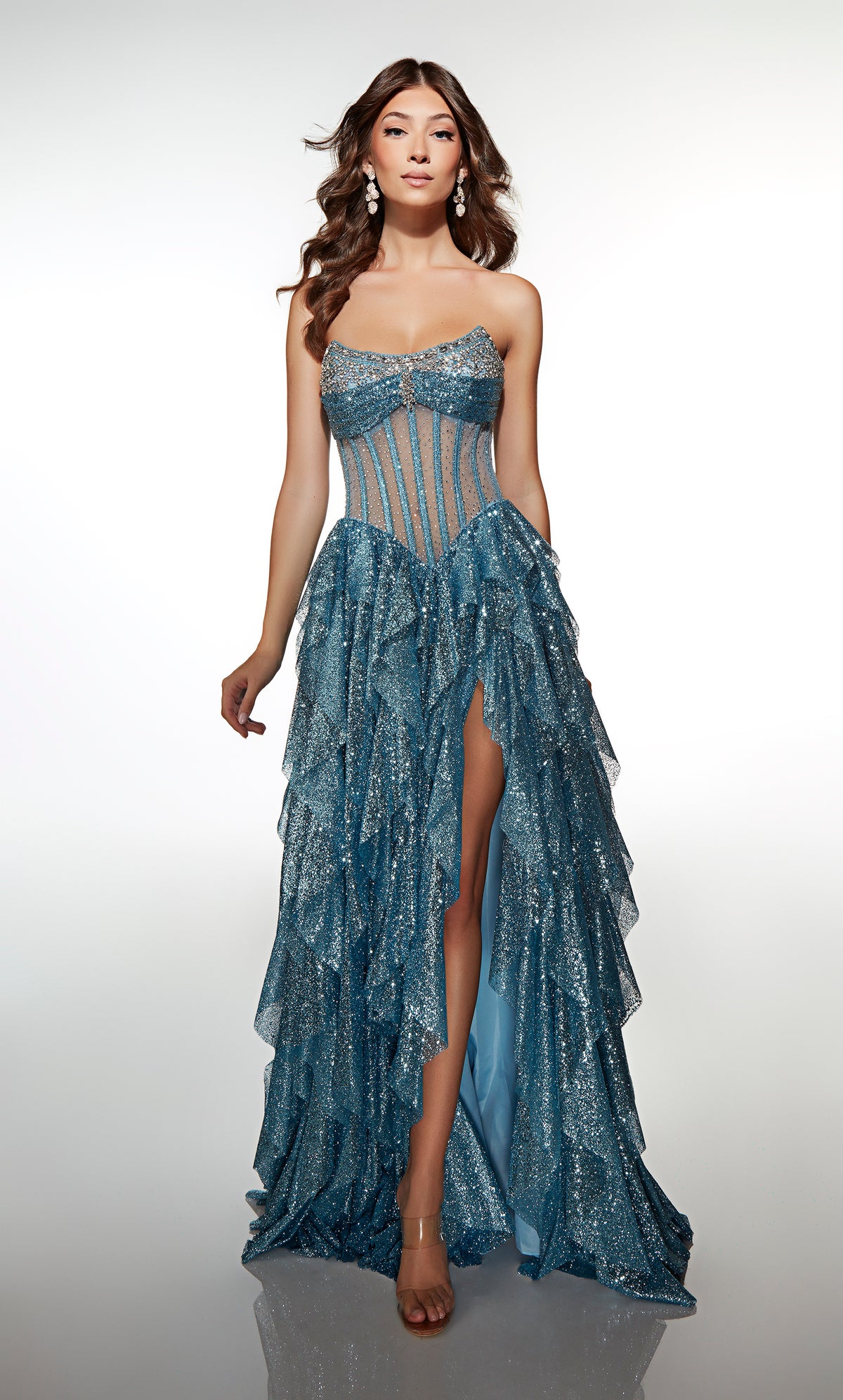 ALYCE Paris 62081 Alyce Long Scooped Neckline Embellished A Line Dress
