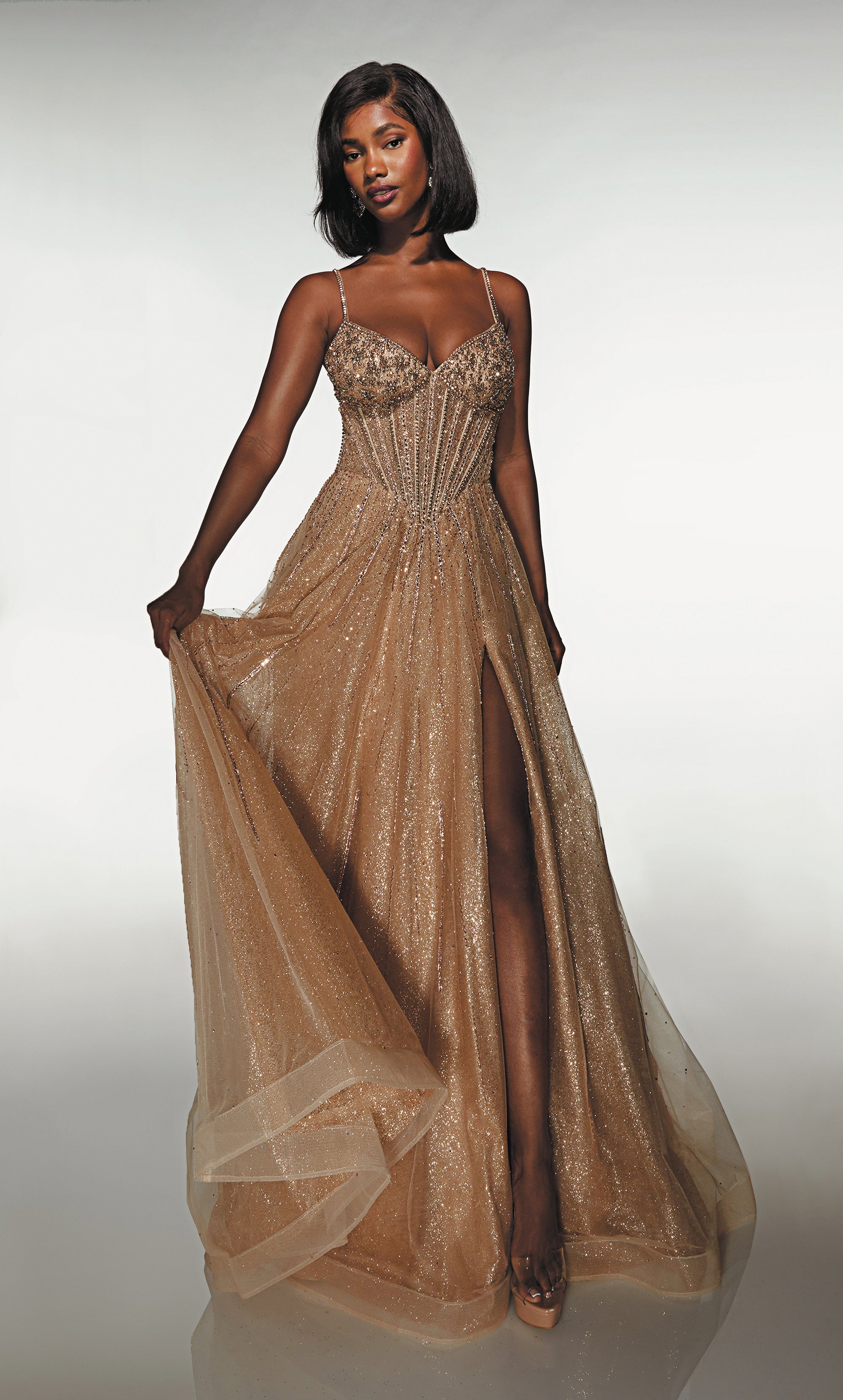 ALYCE Paris 62093 Alyce Long V-neckline Shimmery/sparkly A Line Dress | ALYCE Paris ALYCE Paris 62093 Alyce Long V-neckline Shimmery/sparkly A Line Dress | ALYCE Paris