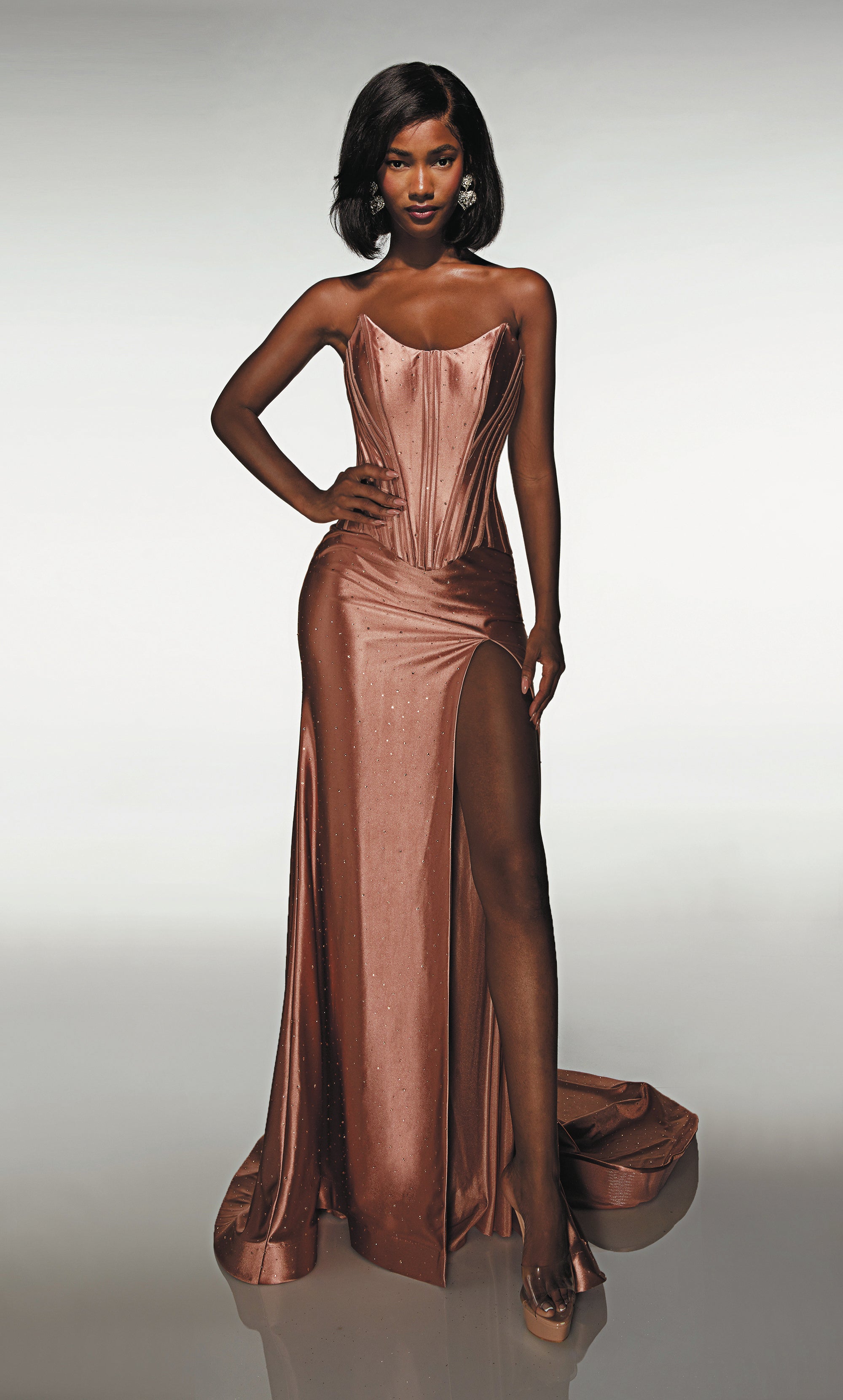 ALYCE Paris 62094 Alyce Long Scoop Neckline Corset Straight Dress