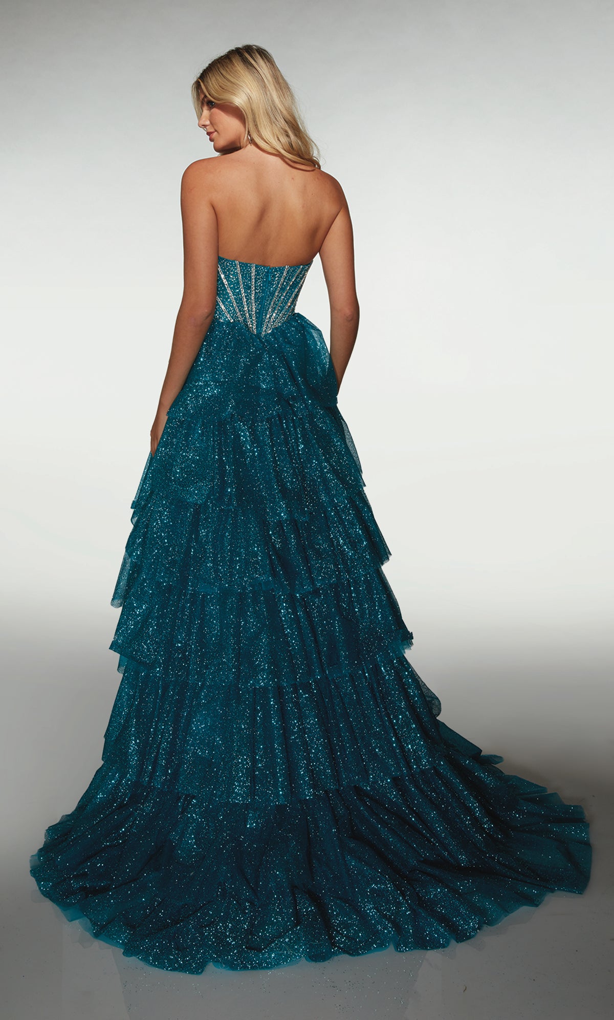 ALYCE Paris 62144 Alyce Long Cat-eye Neckline Shimmery/sparkly Ballgown Dress