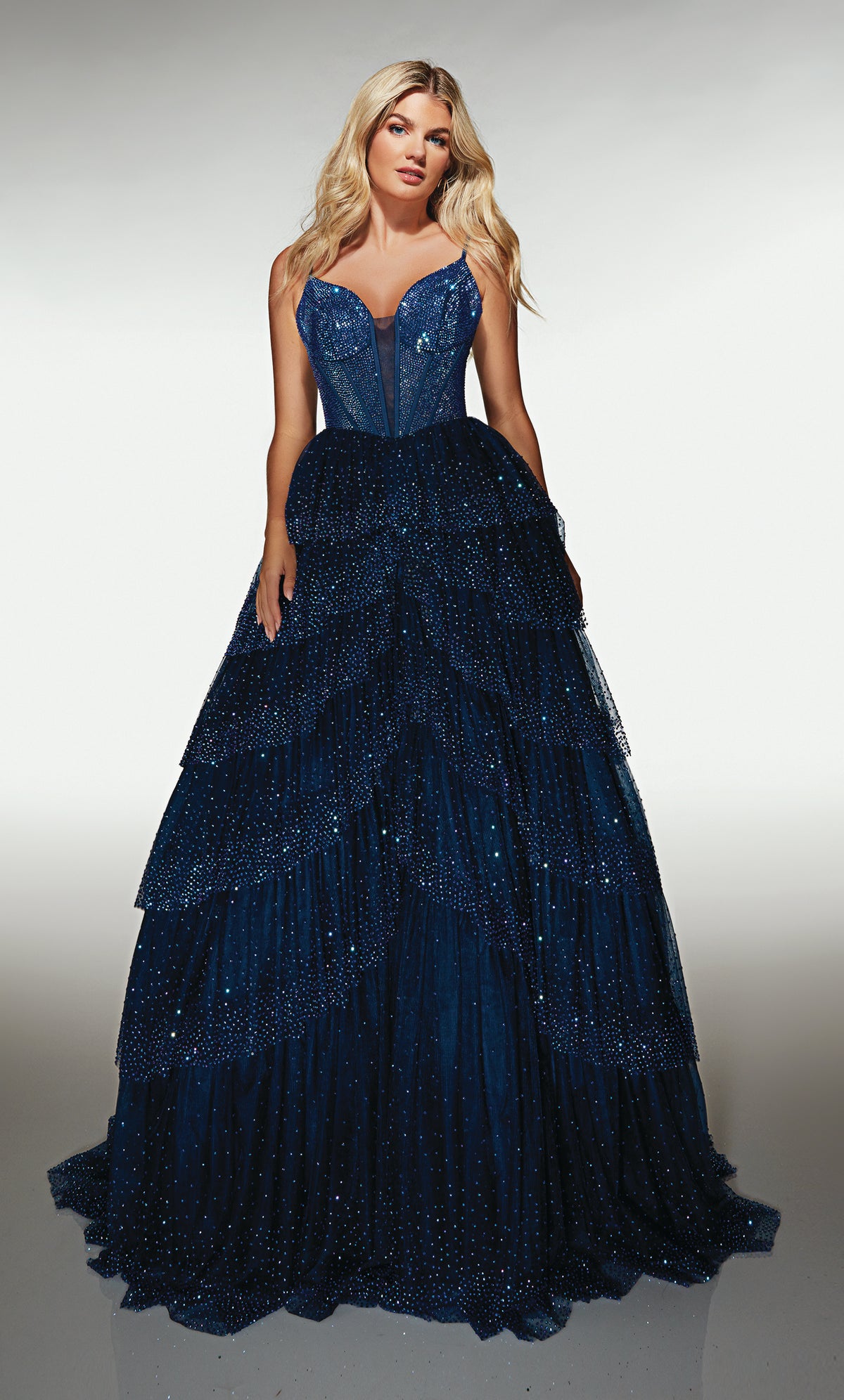 ALYCE Paris 62146 Alyce Long V-neckline Shimmery/sparkly Ballgown Dress