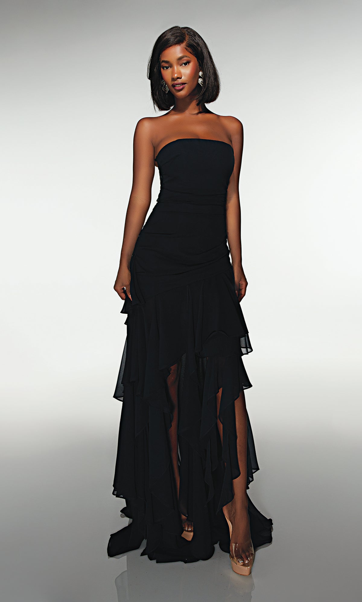 ALYCE Paris 62153 Alyce Long Straight Across Neckline Simple High-low Dress