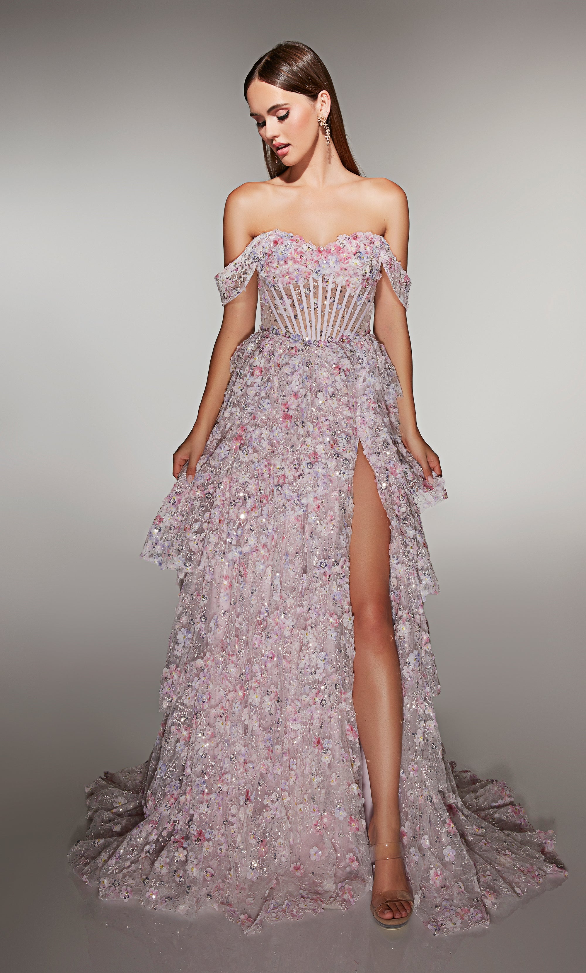 alyce paris rose gold dress Formal Dress: 61866. Long, Plunging Neckline, Ballgow
