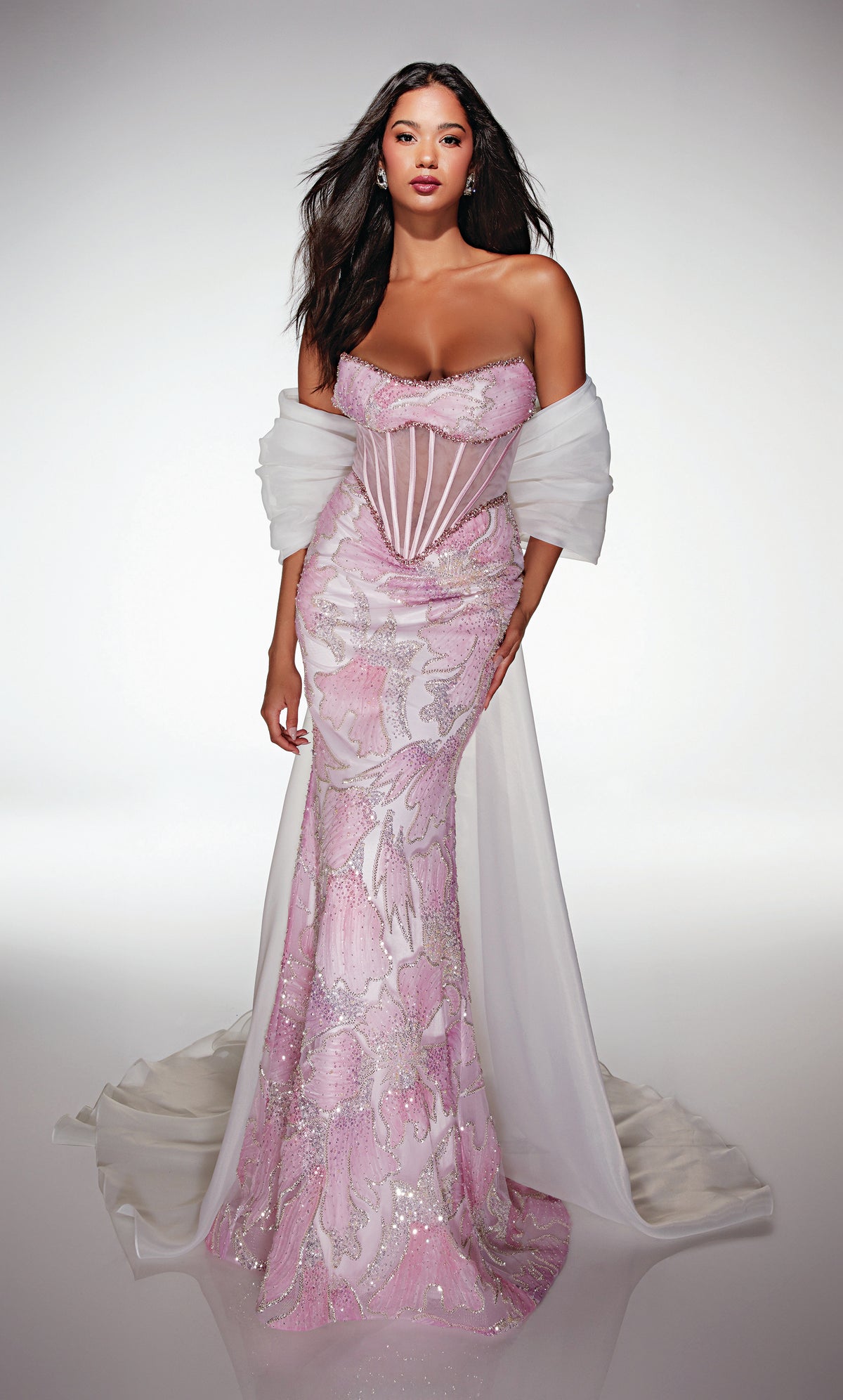 ALYCE Paris 62187 Alyce Long Scoop Neckline Illusion Mermaid Dress