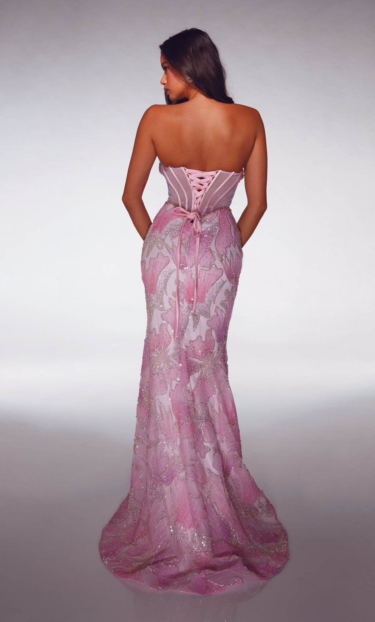 ALYCE Paris 62187 Alyce Long Scoop Neckline Illusion Mermaid Dress