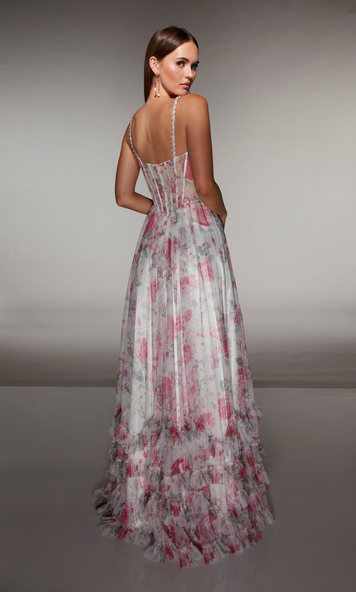 ALYCE Paris 62202 Alyce Long Scoop Neckline Ruched/draped A Line Dress