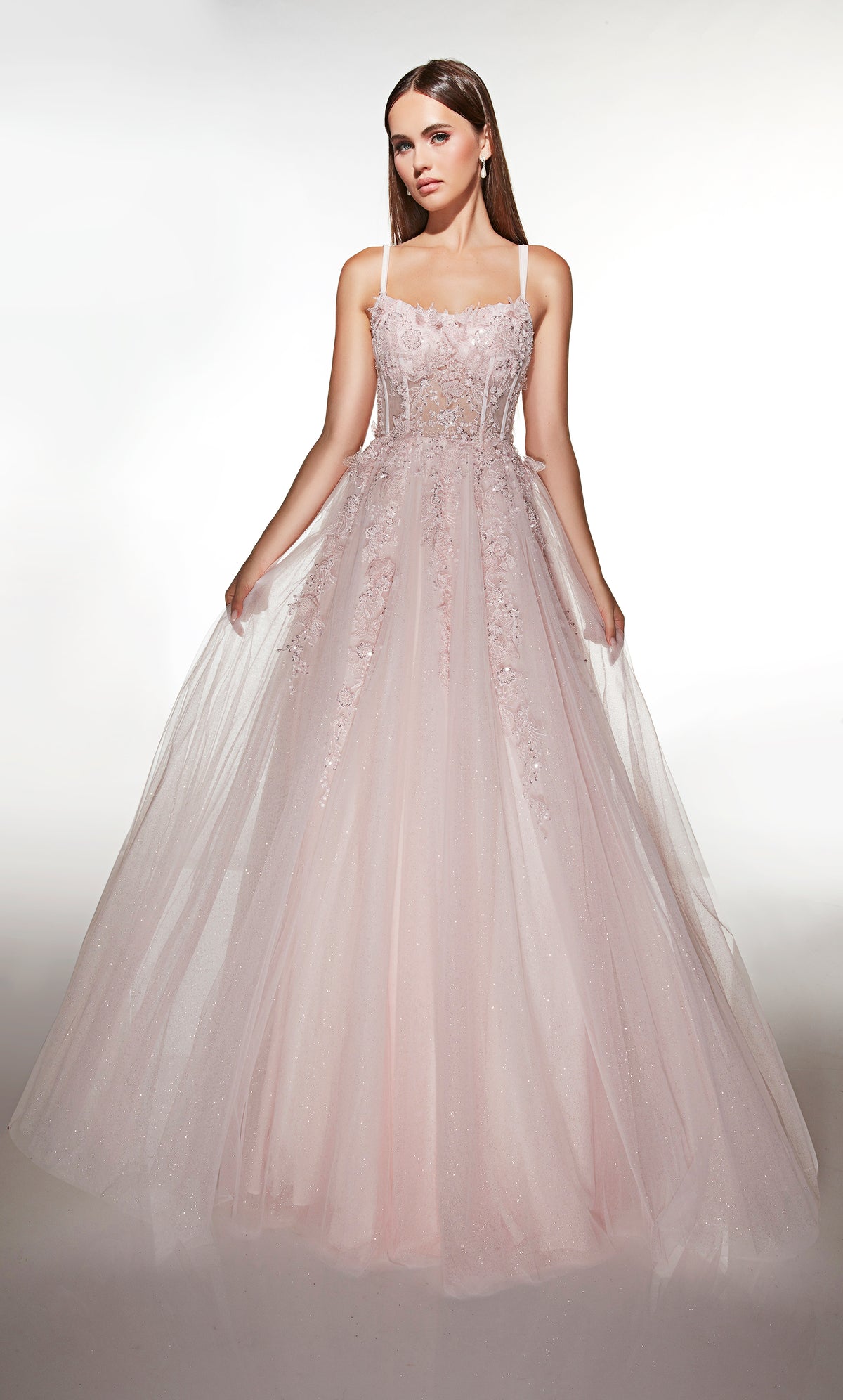 ALYCE Paris 62203 Alyce Long Scooped Neckline Shimmery/sparkly Ballgown Dress