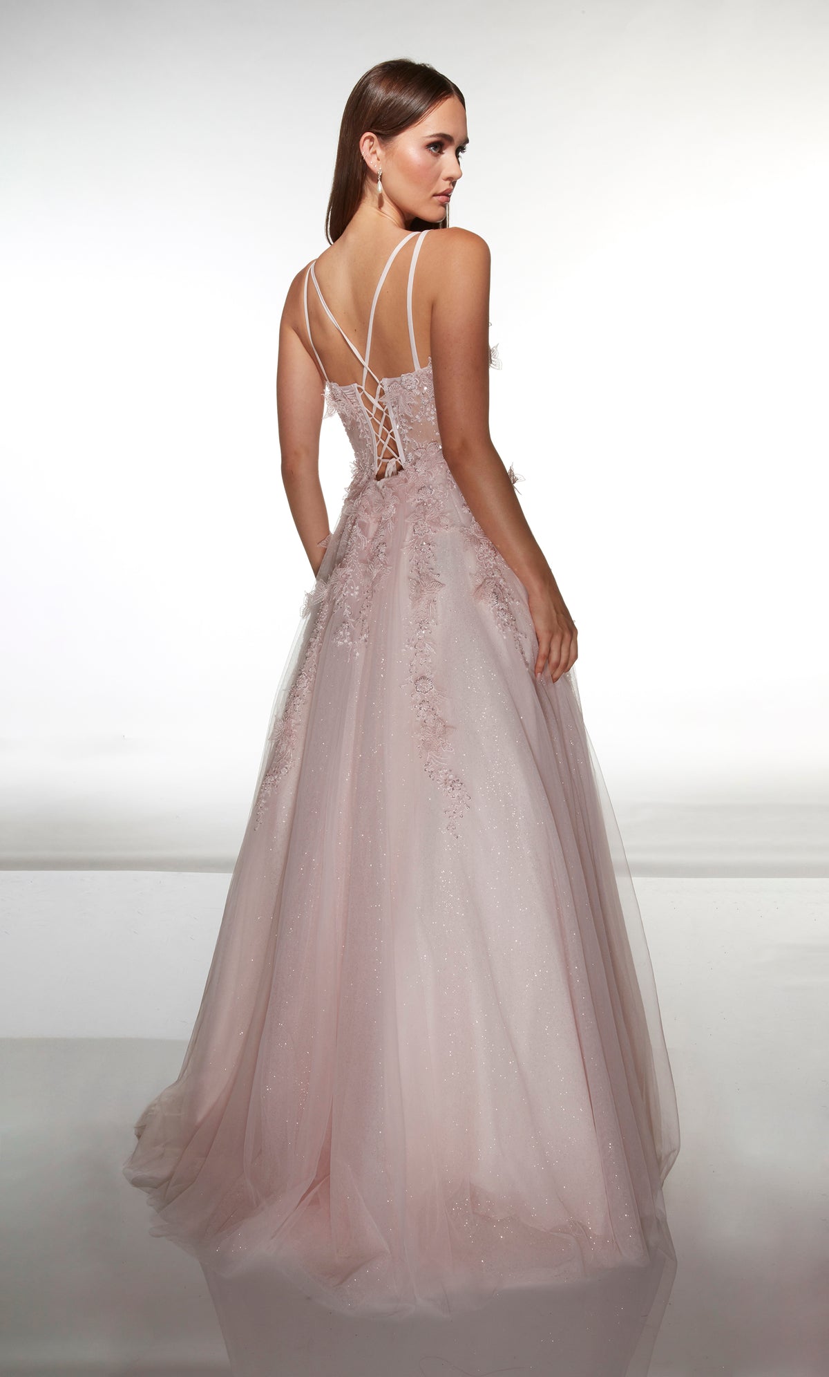 ALYCE Paris 62203 Alyce Long Scooped Neckline Shimmery/sparkly Ballgown Dress