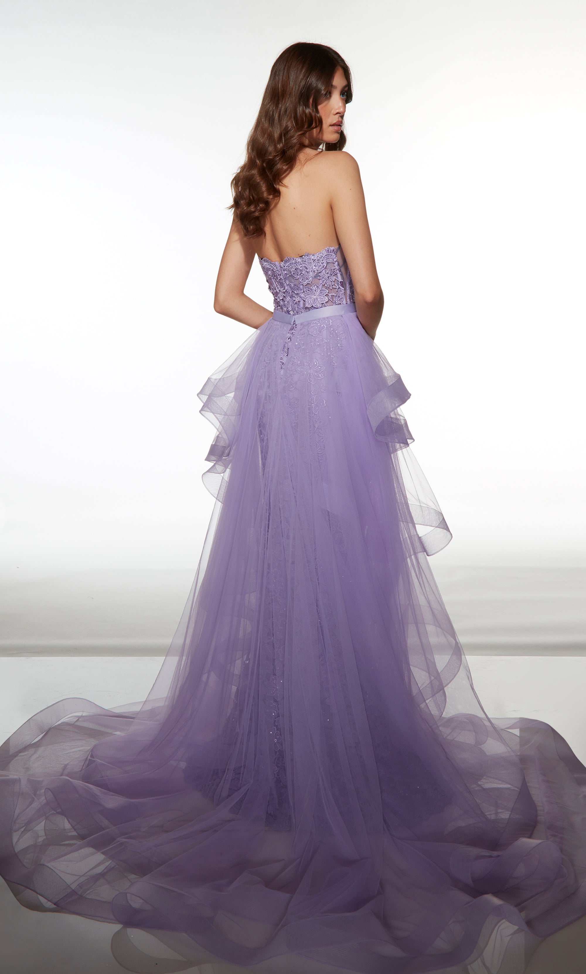 ALYCE Paris 62206 Alyce Long Plunging Neckline Two-piece Straight Dres