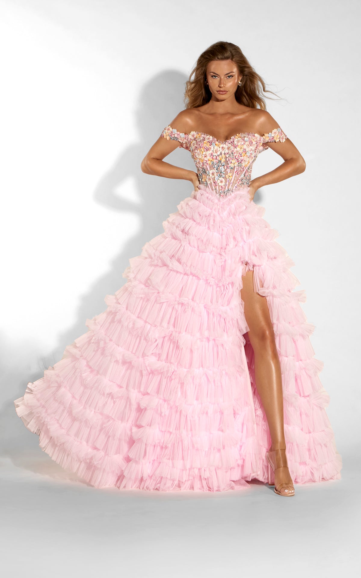 ALYCE Paris 62241 Alyce Long Off The Shoulder Neckline Ruched/draped Ballgown Dress