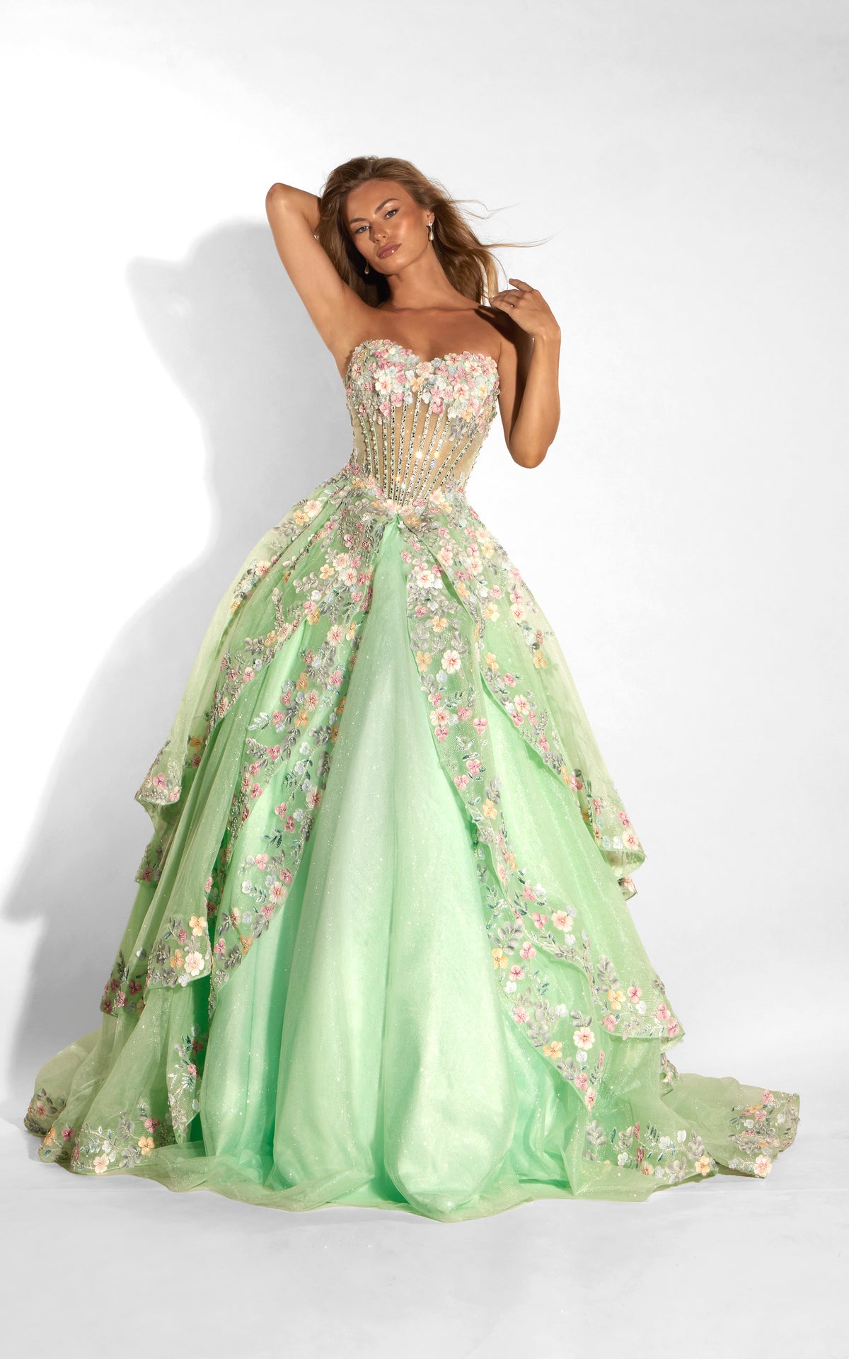 ALYCE Paris 62266 Alyce Long Cat-eye Neckline Elegant Ballgown Dress