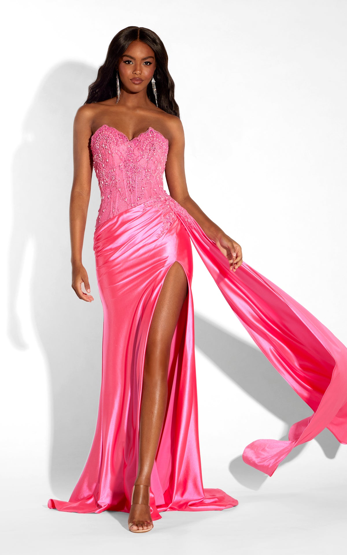 ALYCE Paris 62290 Alyce Long Cat-eye Neckline Ruched/draped Straight Dress