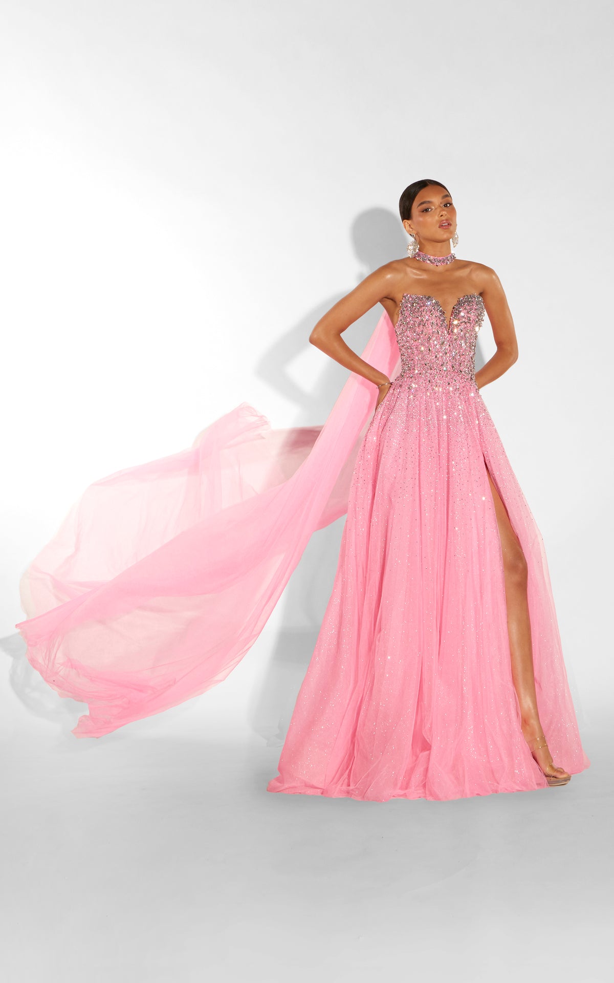 ALYCE Paris 62293 Alyce Long Plunging Neckline Pockets A Line Dress