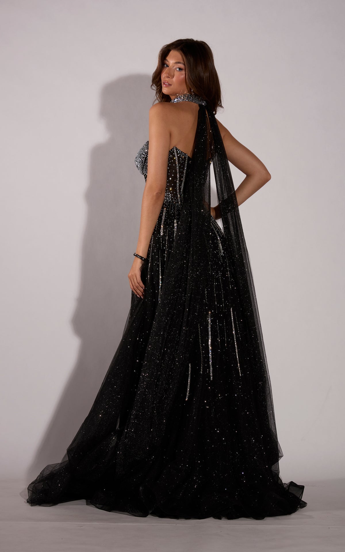 ALYCE Paris 62296 Alyce Long Plunging Neckline Slit A Line Dress
