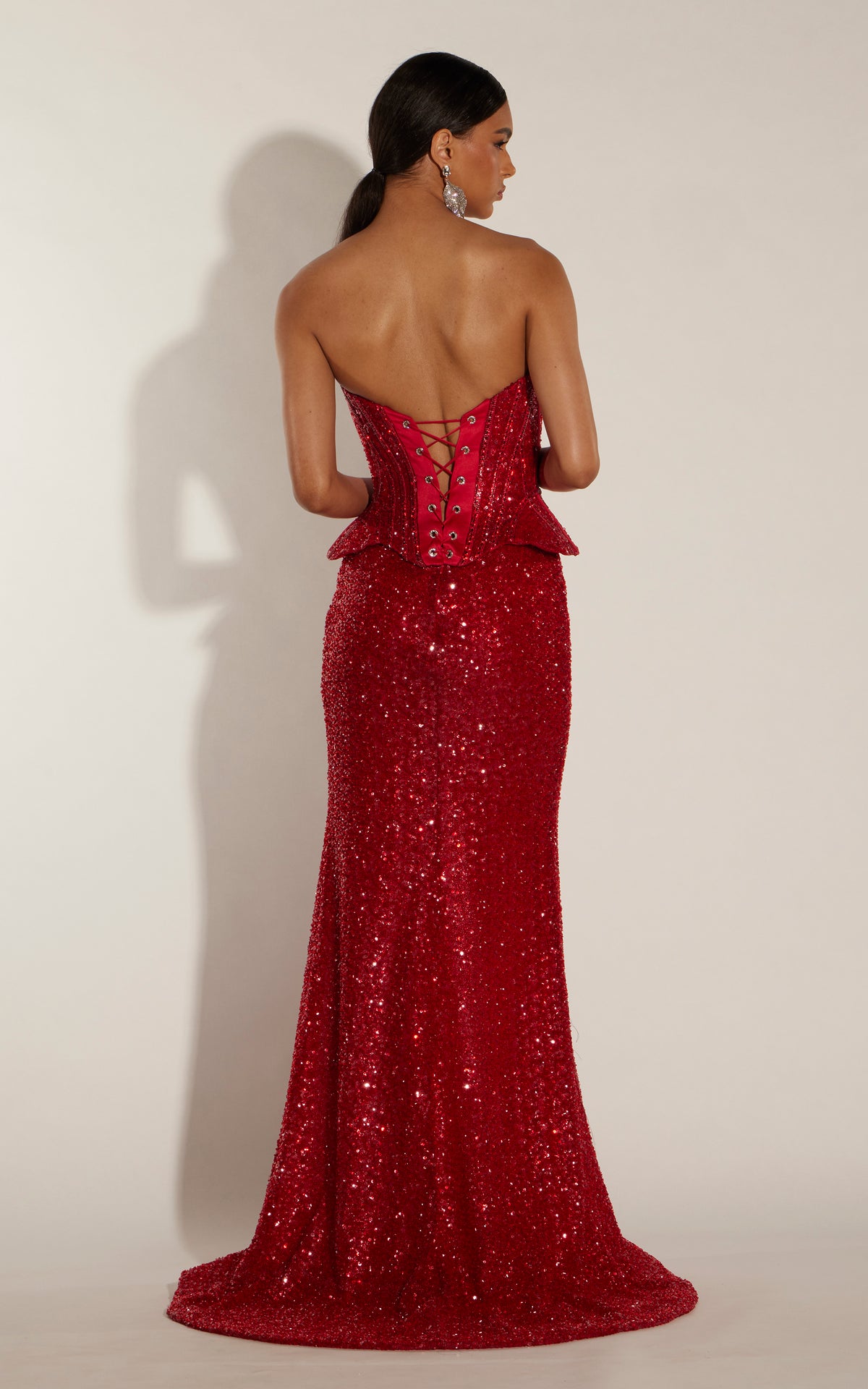 ALYCE Paris 62348 Alyce Long Scooped Neckline Embellished Straight Dress