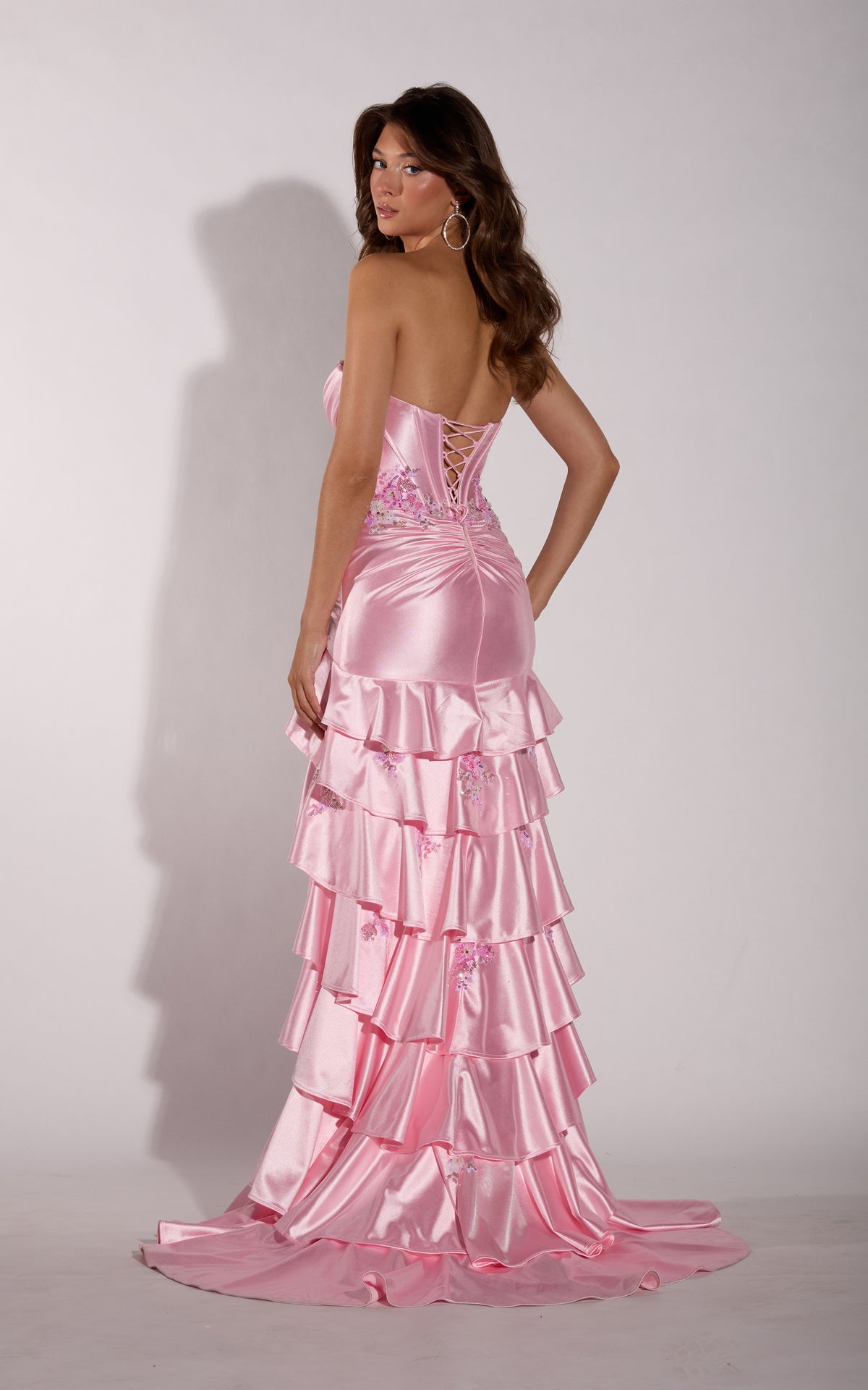 ALYCE Paris 62384 Alyce Long Cowl Neckline Ruffles Mermaid Dress