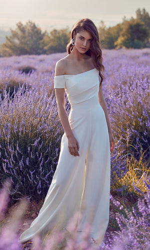 Formal Dress: 70014. Long, Off The Shoulder, Jumpsuit