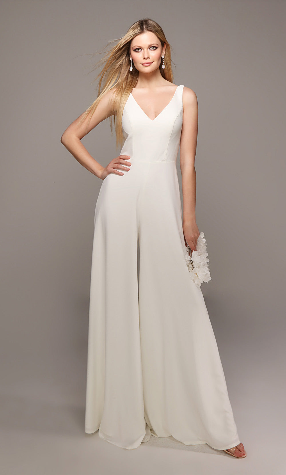 ALYCE Paris 70021 Bridal V-neck Chic Jumpsuit Dress