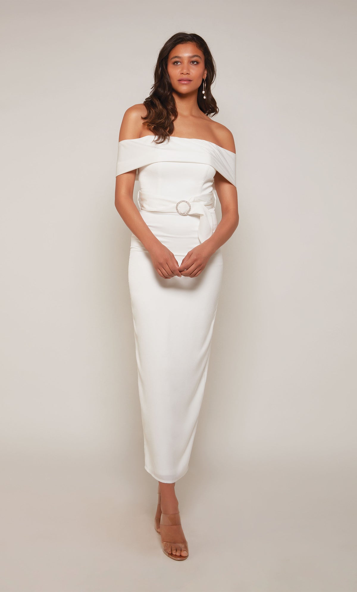 ALYCE Paris 70041 Bridal Off The Shoulder Slit Straight Dress