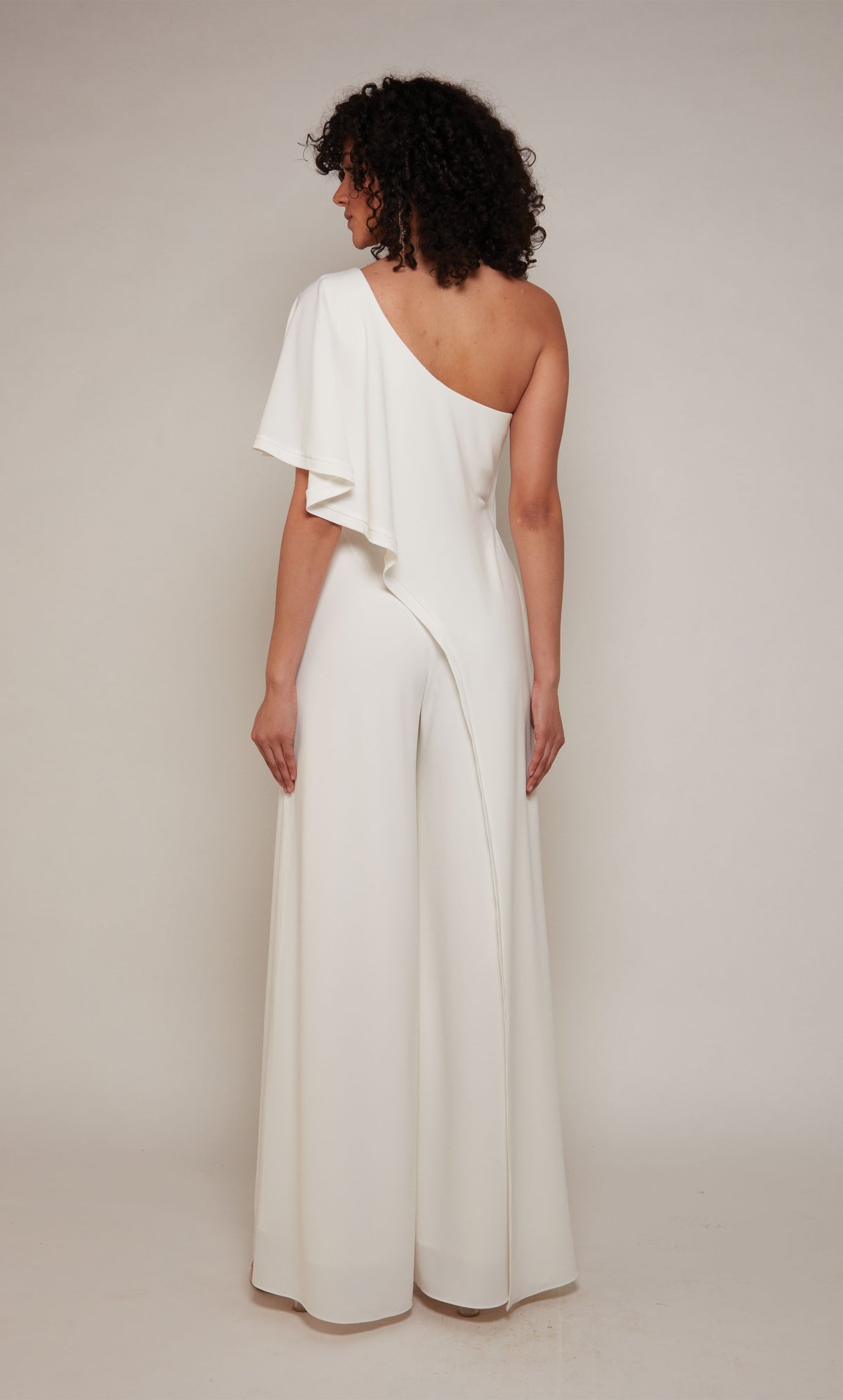 ALYCE Paris 70049 Bridal One Shoulder Ruched/draped Jumpsuit Dress