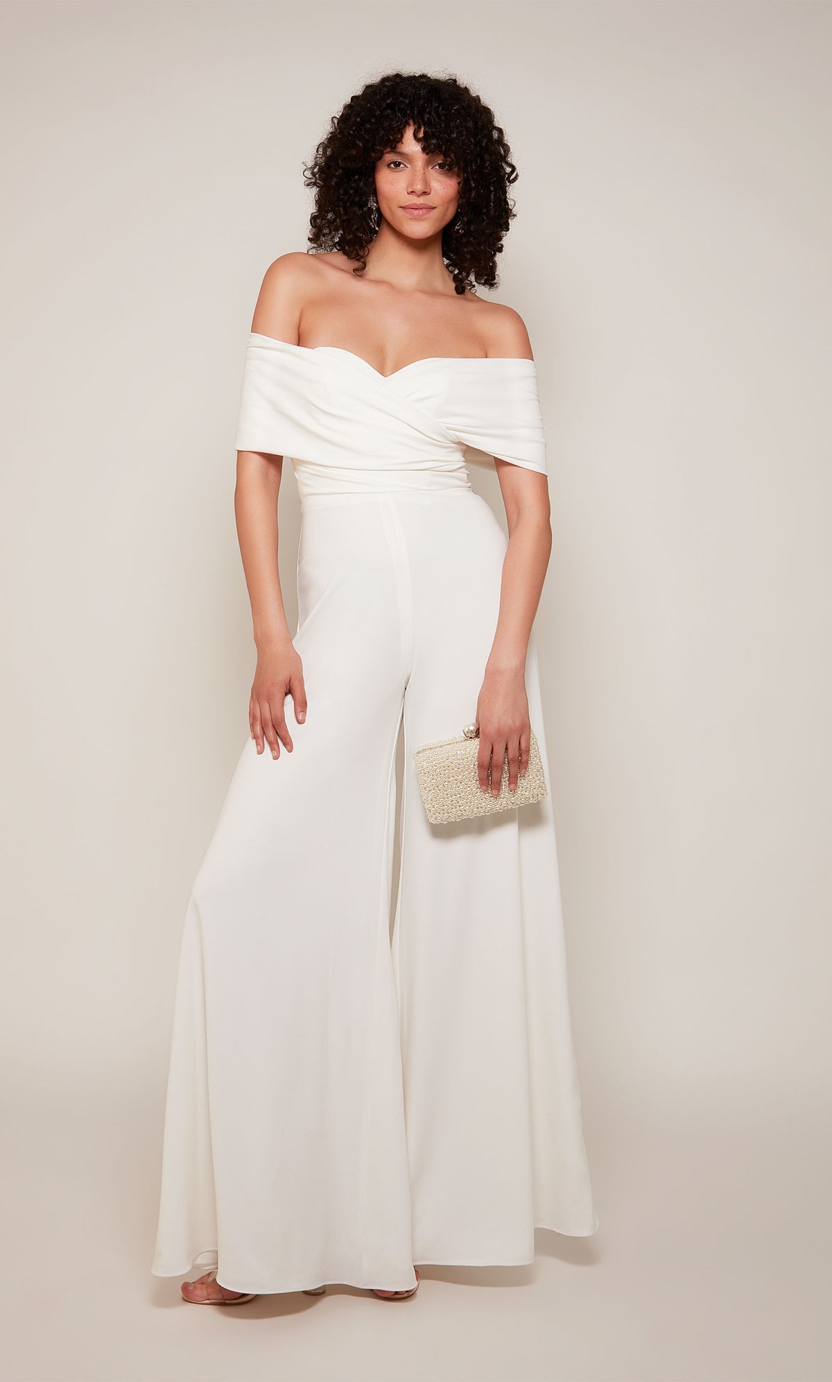 ALYCE Paris 70051 Bridal Off The Shoulder Elegant Jumpsuit Dress