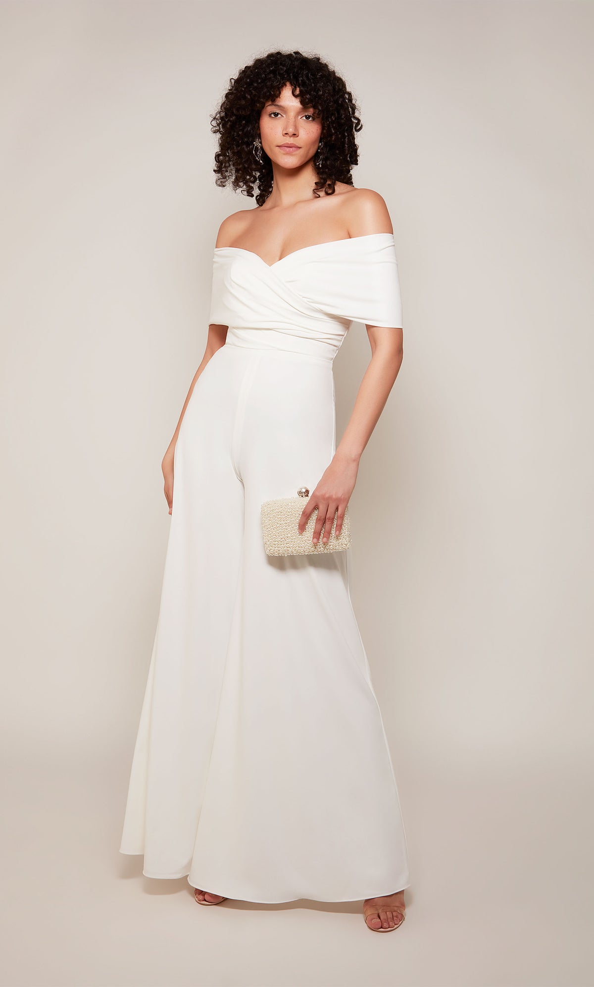 ALYCE Paris 70051 Bridal Off The Shoulder Elegant Jumpsuit Dress