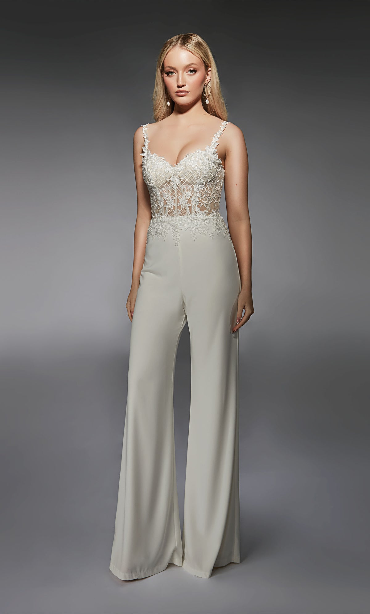 ALYCE Paris 70074 Bridal Sweetheart Elegant Jumpsuit Dress