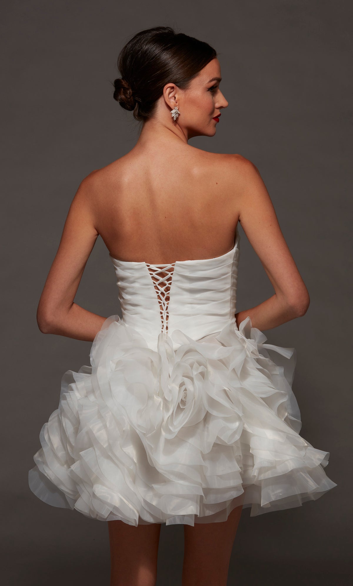 ALYCE Paris 70086 Bridal V-neckline Ruched/draped A Line Dress