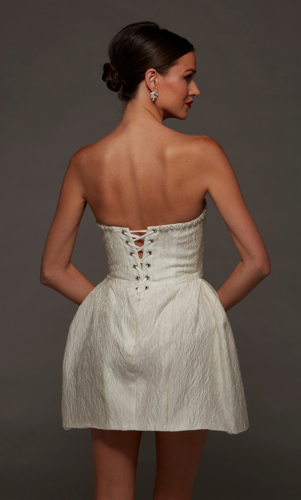 ALYCE Paris 70097 Bridal Straight Across Neckline Modest A Line Dress