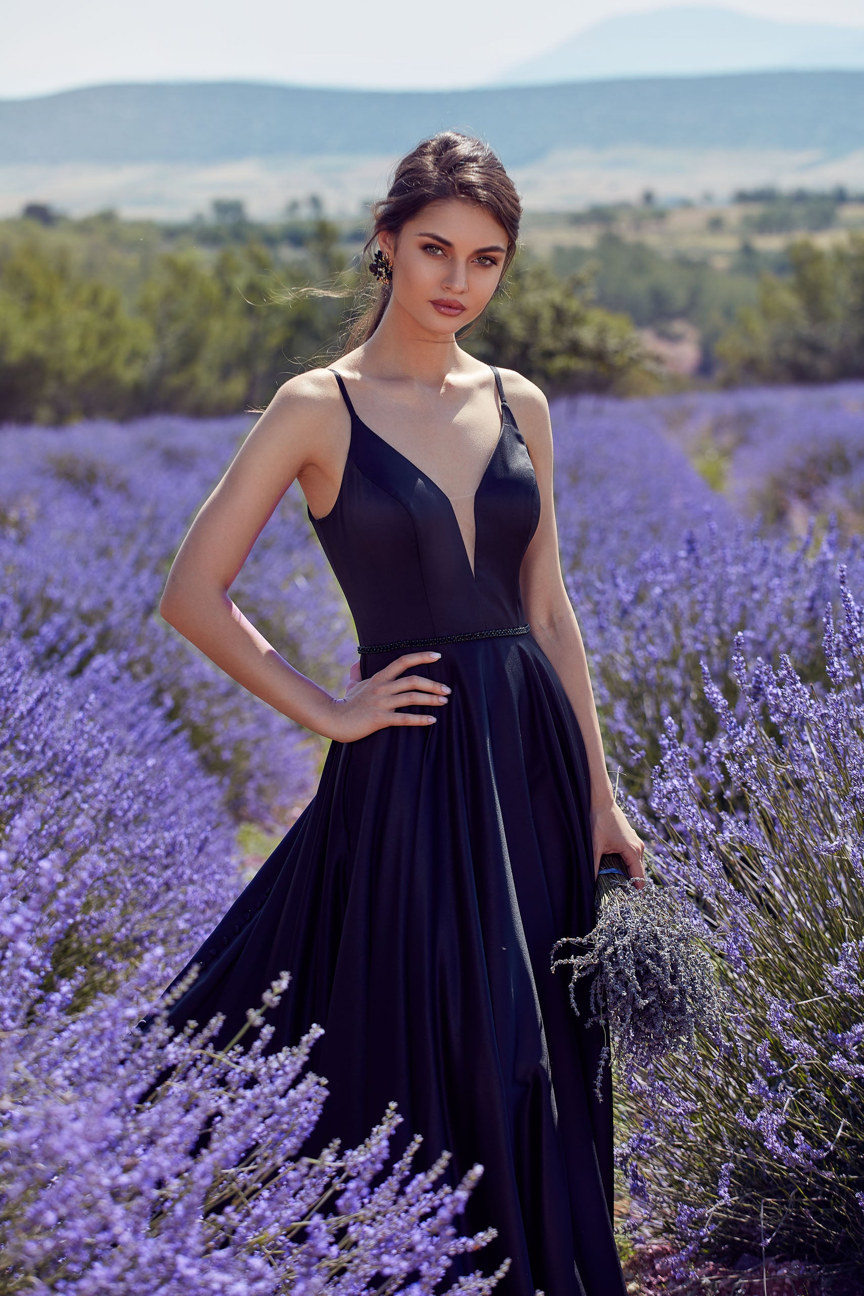 Formal Dress: 7024. Long Bridal Gown, Plunging Neckline, Flowy | Alyce Paris