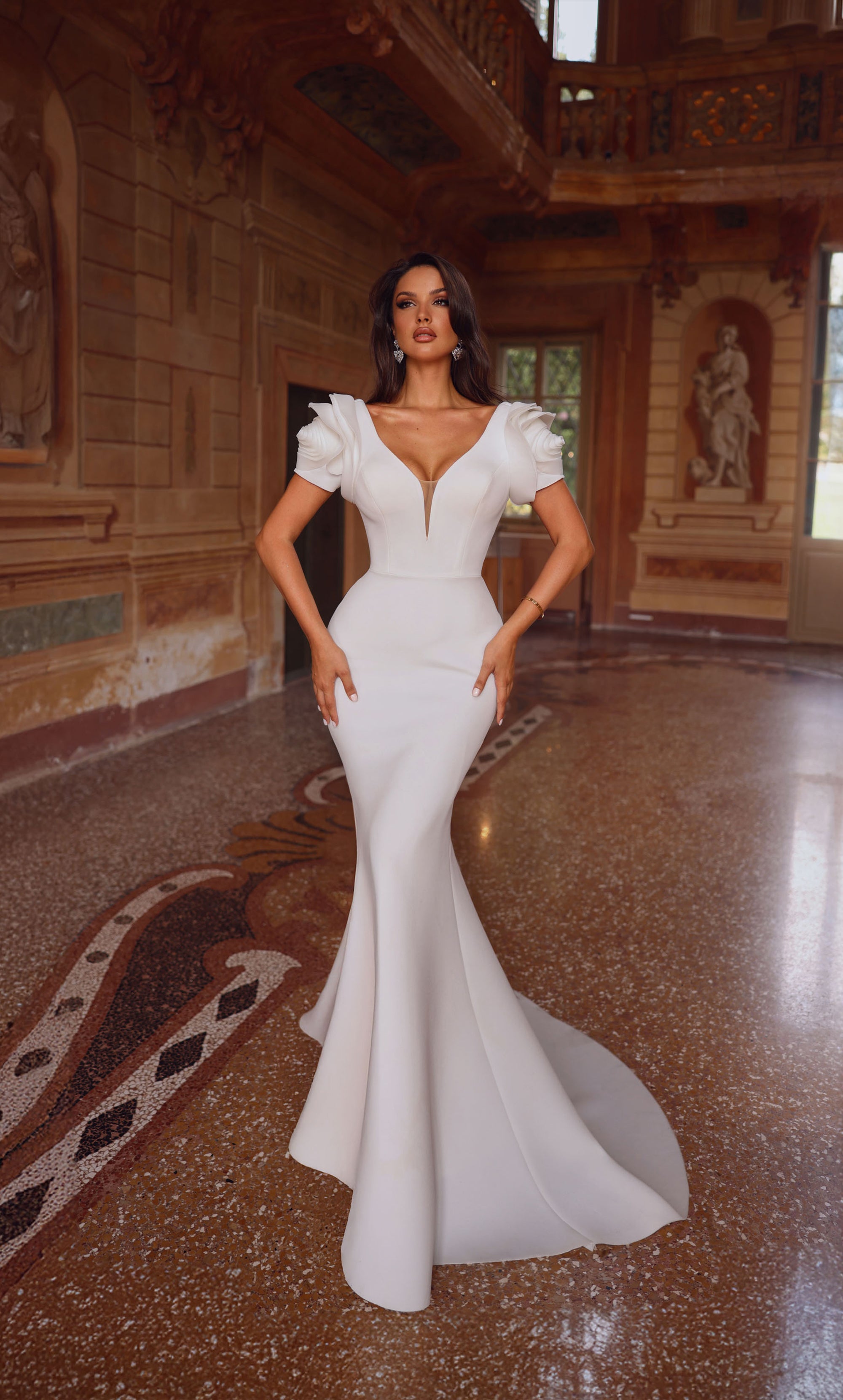 Formal Dress: 7066. Long, Plunging Neckline, Fit N Flare | Alyce Paris