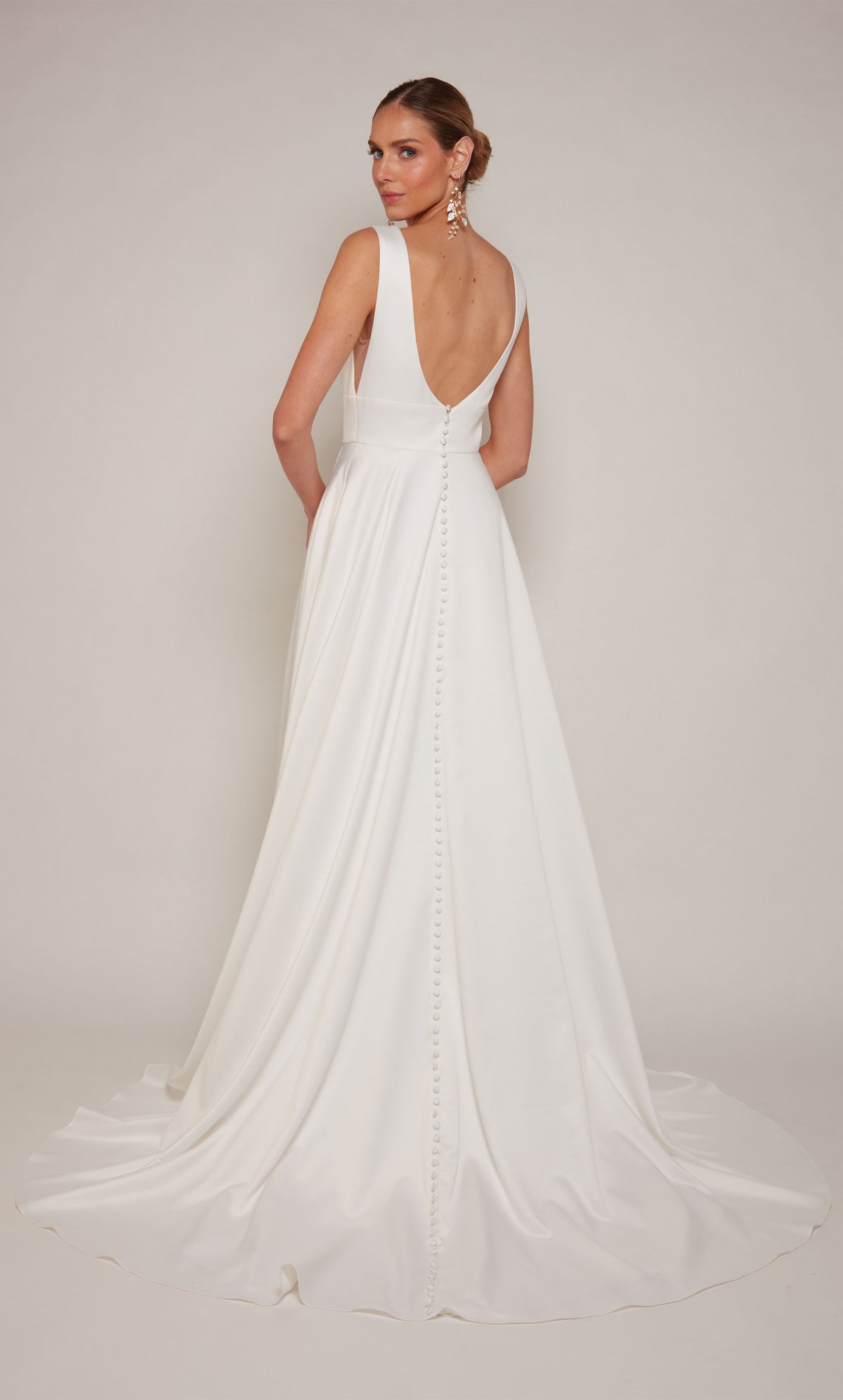 ALYCE Paris 7096 Bridal V-neck Slit A Line Dress