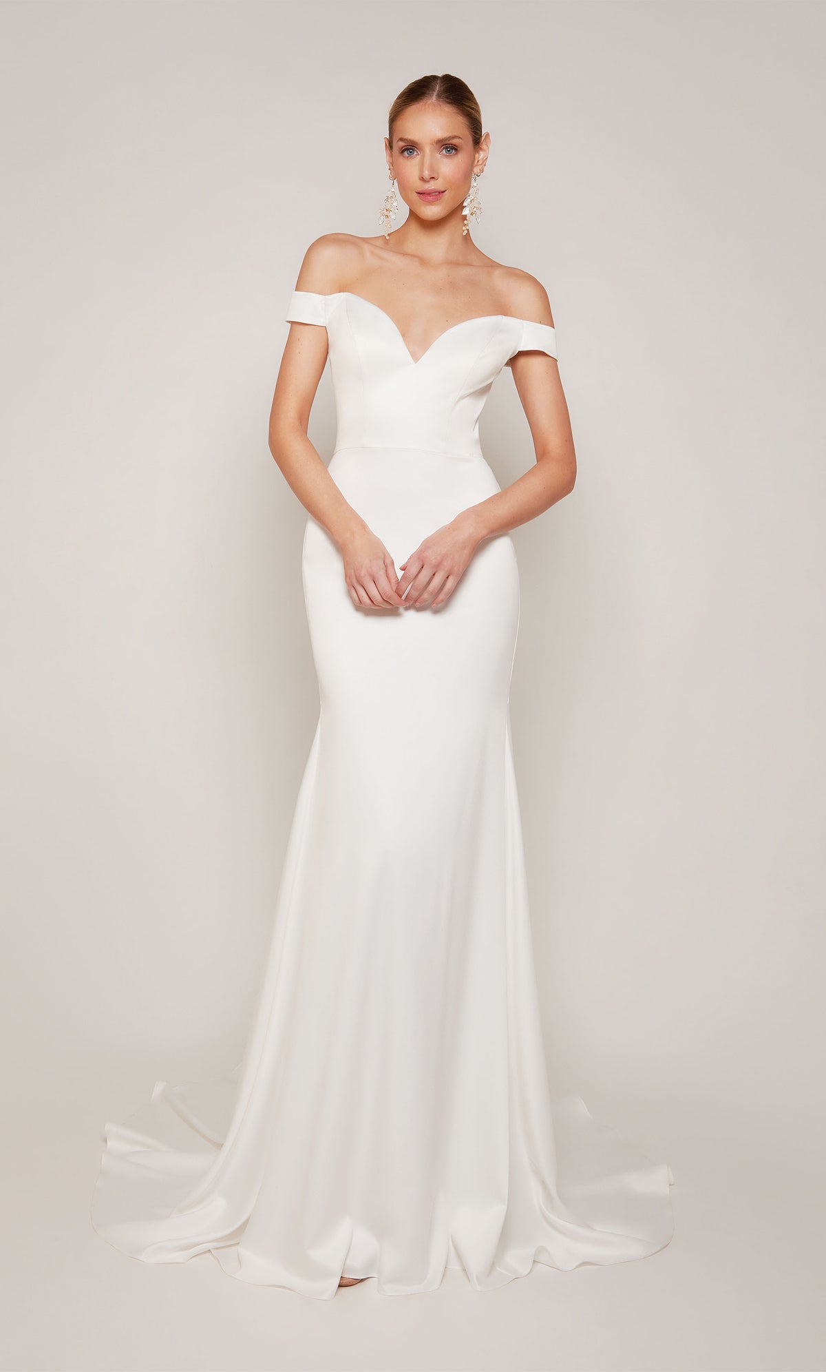 ALYCE Paris 7098 Bridal Off The Shoulder Train Mermaid Dress