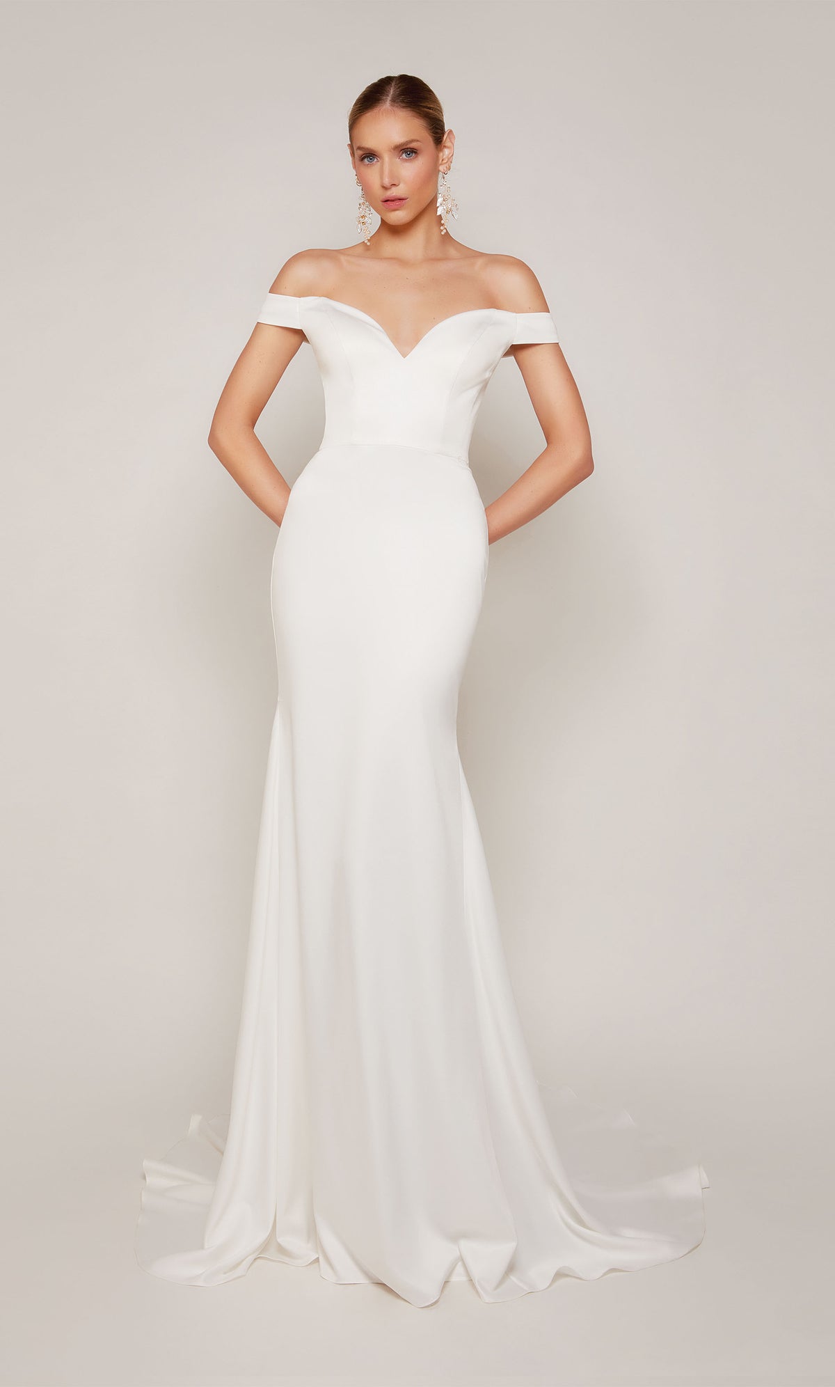 ALYCE Paris 7098 Bridal Off The Shoulder Train Mermaid Dress